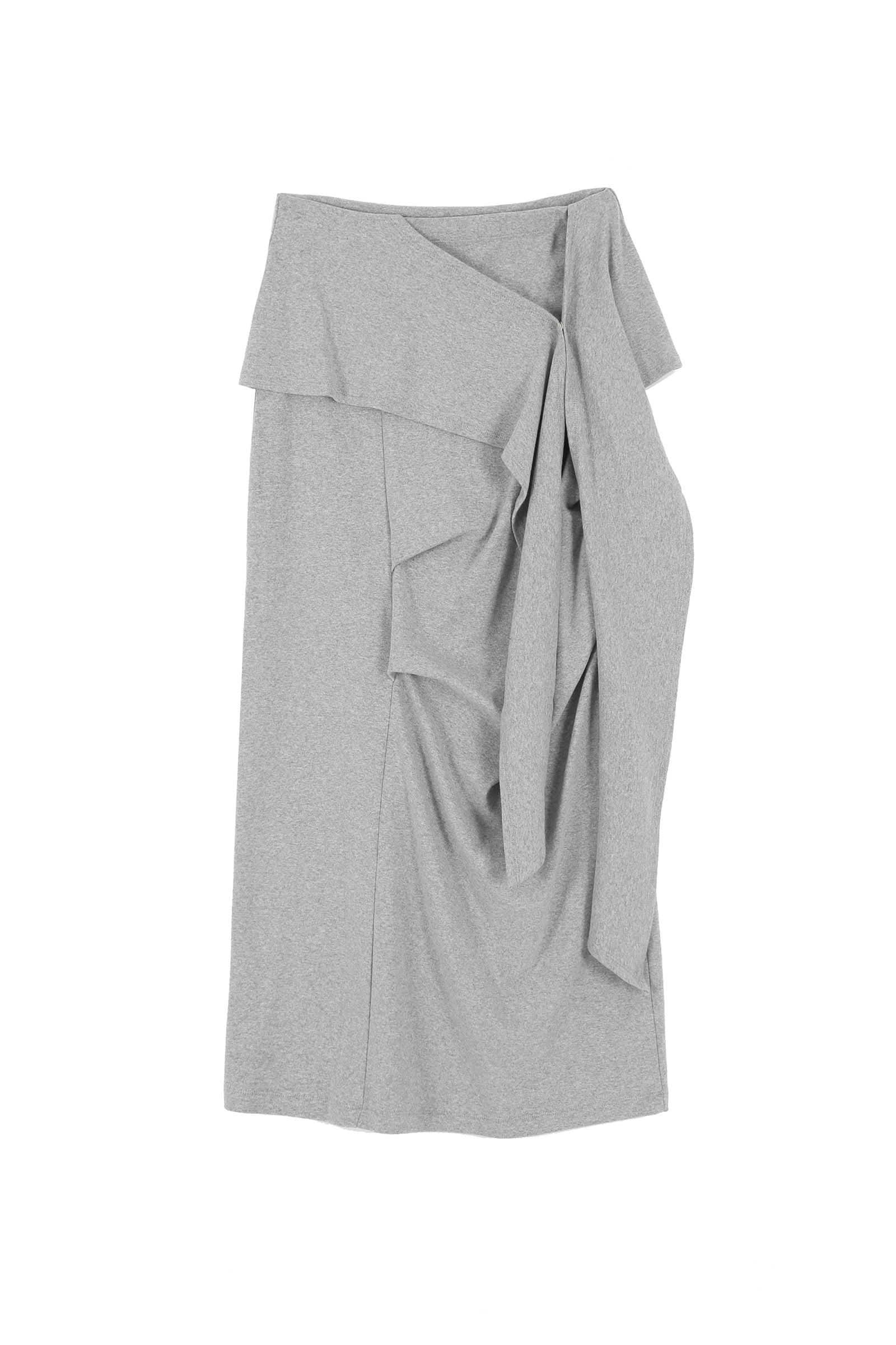 TUK WRAP SKIRT_MELANGE GREY
