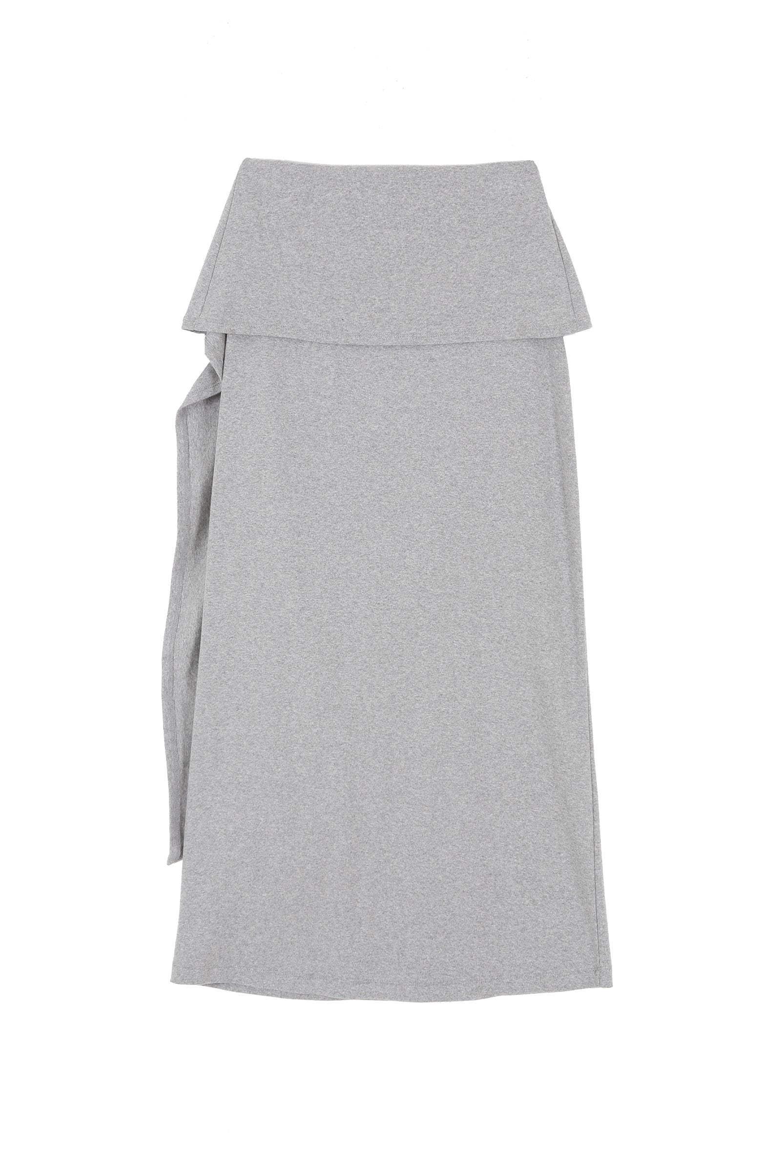 TUK WRAP SKIRT_MELANGE GREY