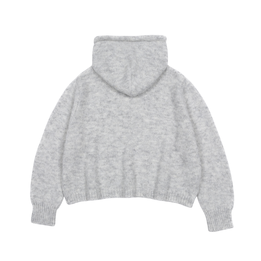 AS BASIC WOOl KNIT HOODY_MELANGE GREY