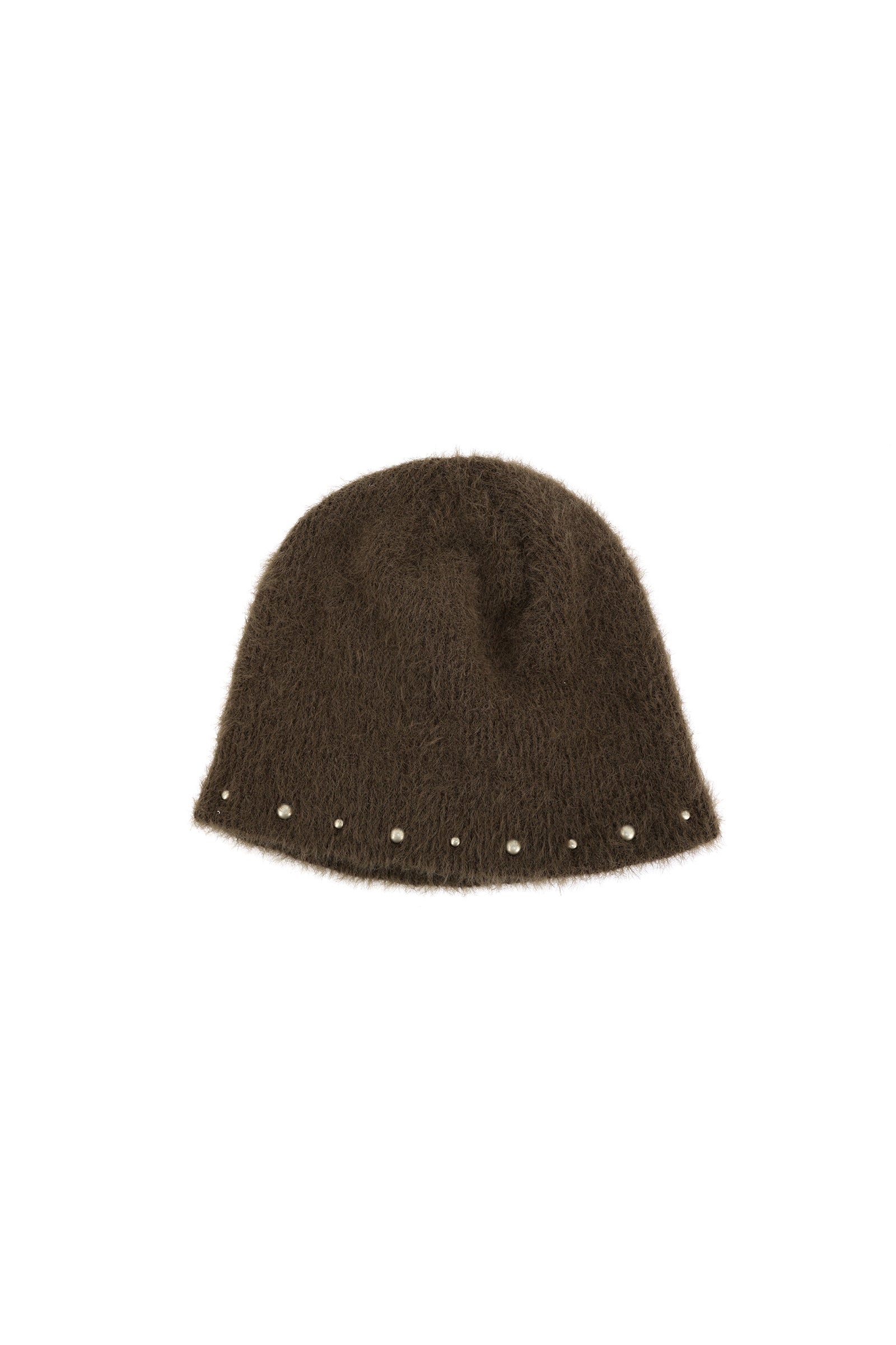 EDGE STUD KNIT BEANIE_BROWN