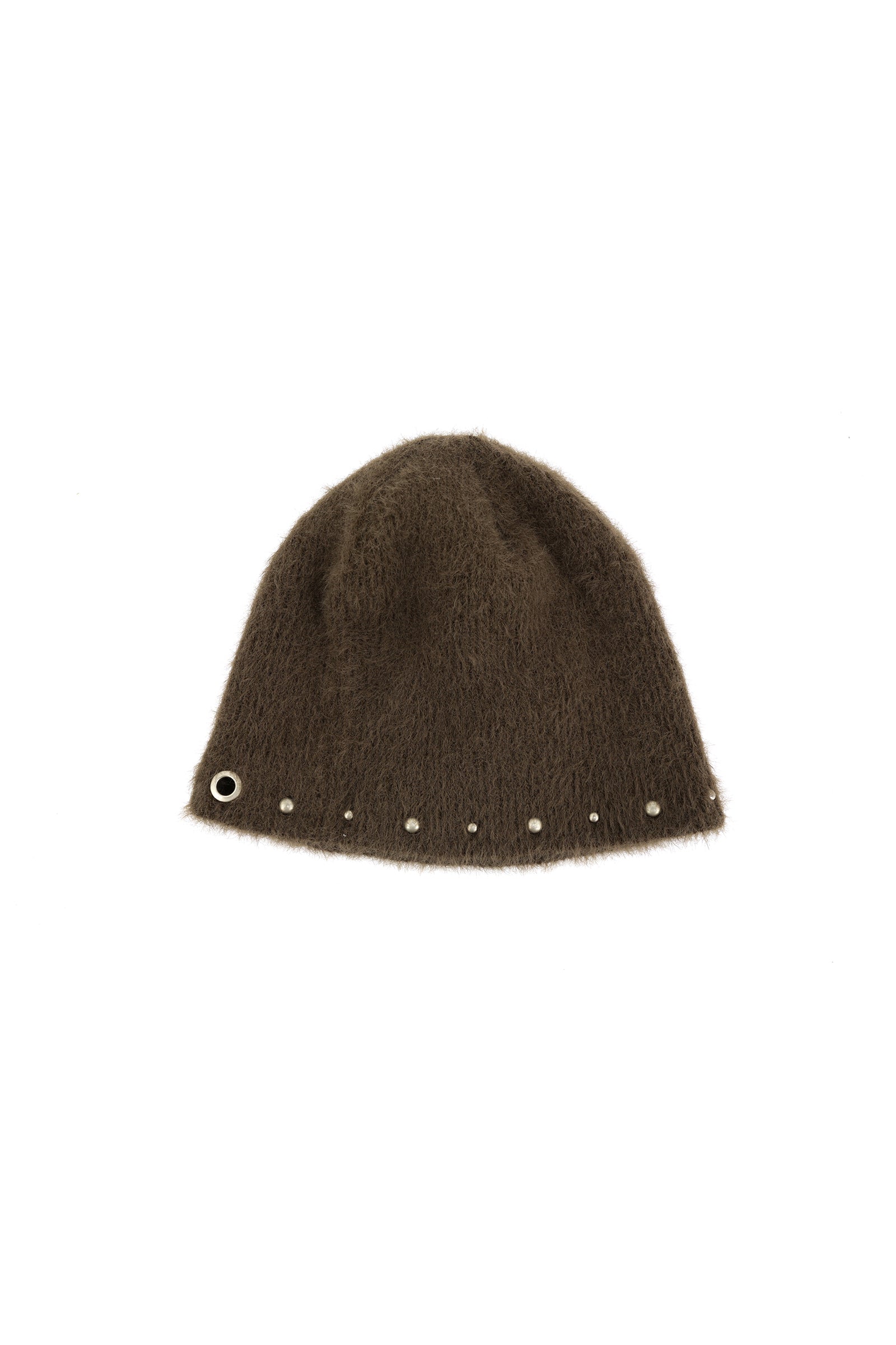 EDGE STUD KNIT BEANIE_BROWN