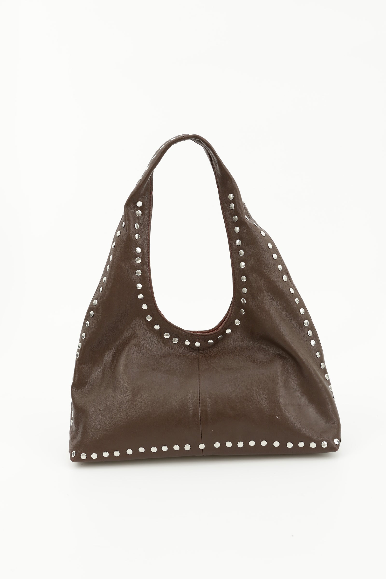 LEATHER BOHO STUD BAG_BURGUNDY