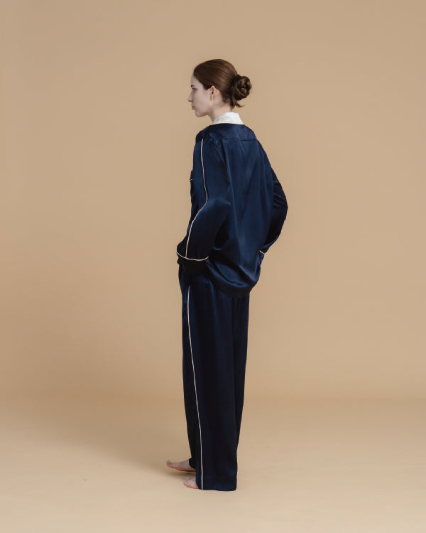 NAUTICAL DREAM SILK PAJAMAS_NAVY