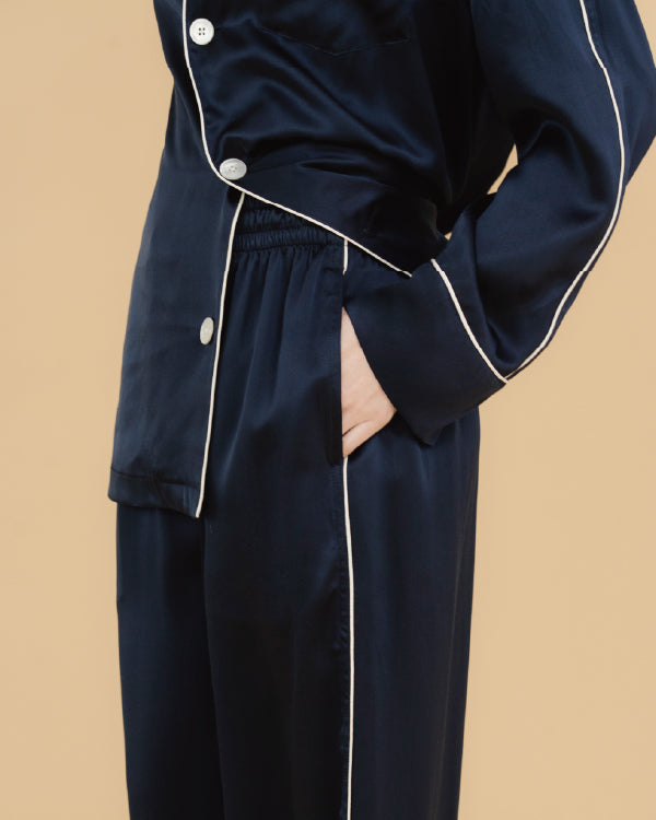 NAUTICAL DREAM SILK PAJAMAS_NAVY