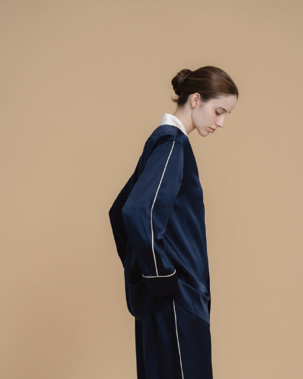 NAUTICAL DREAM SILK PAJAMAS_NAVY