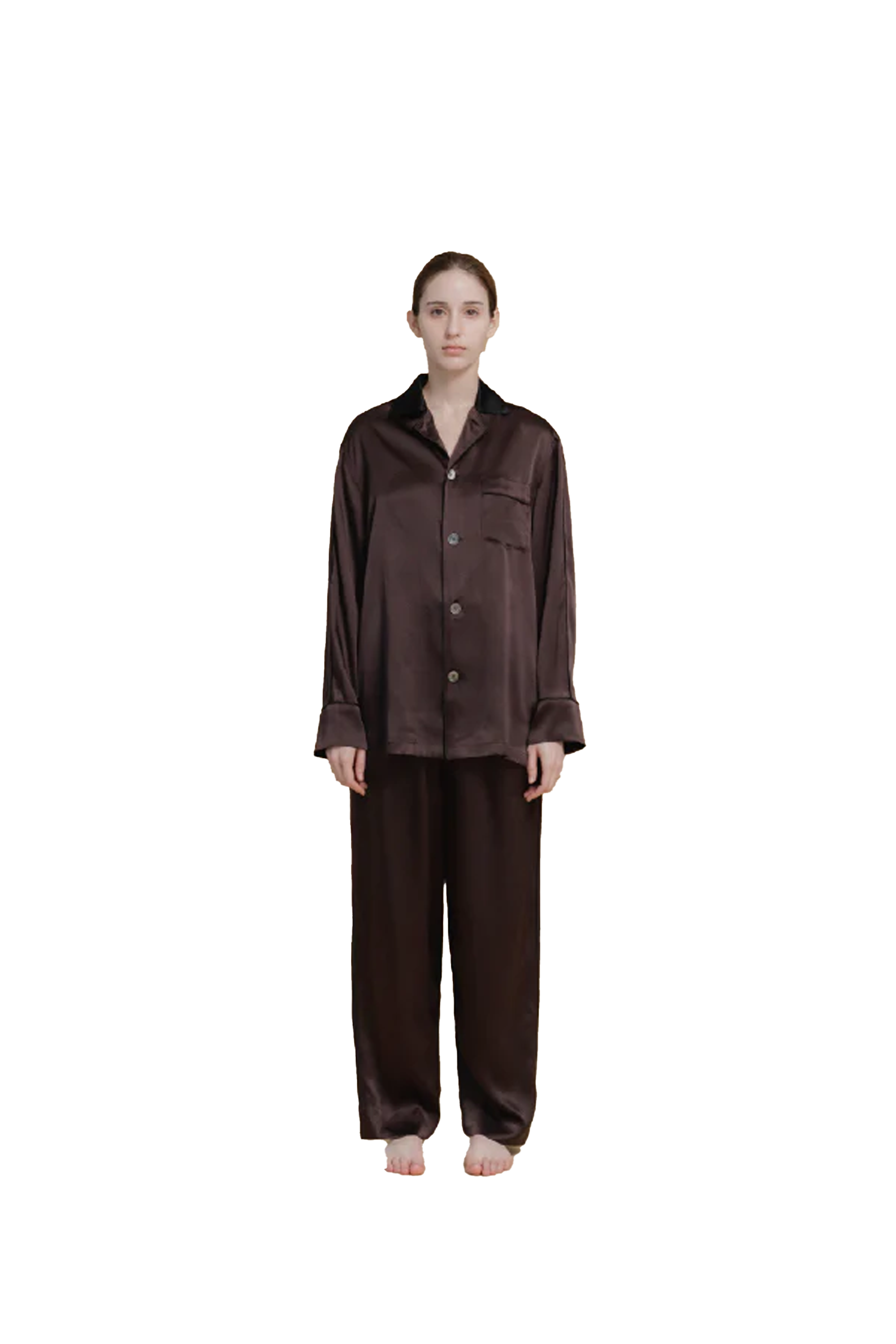 Pyjama en soie charme cacao