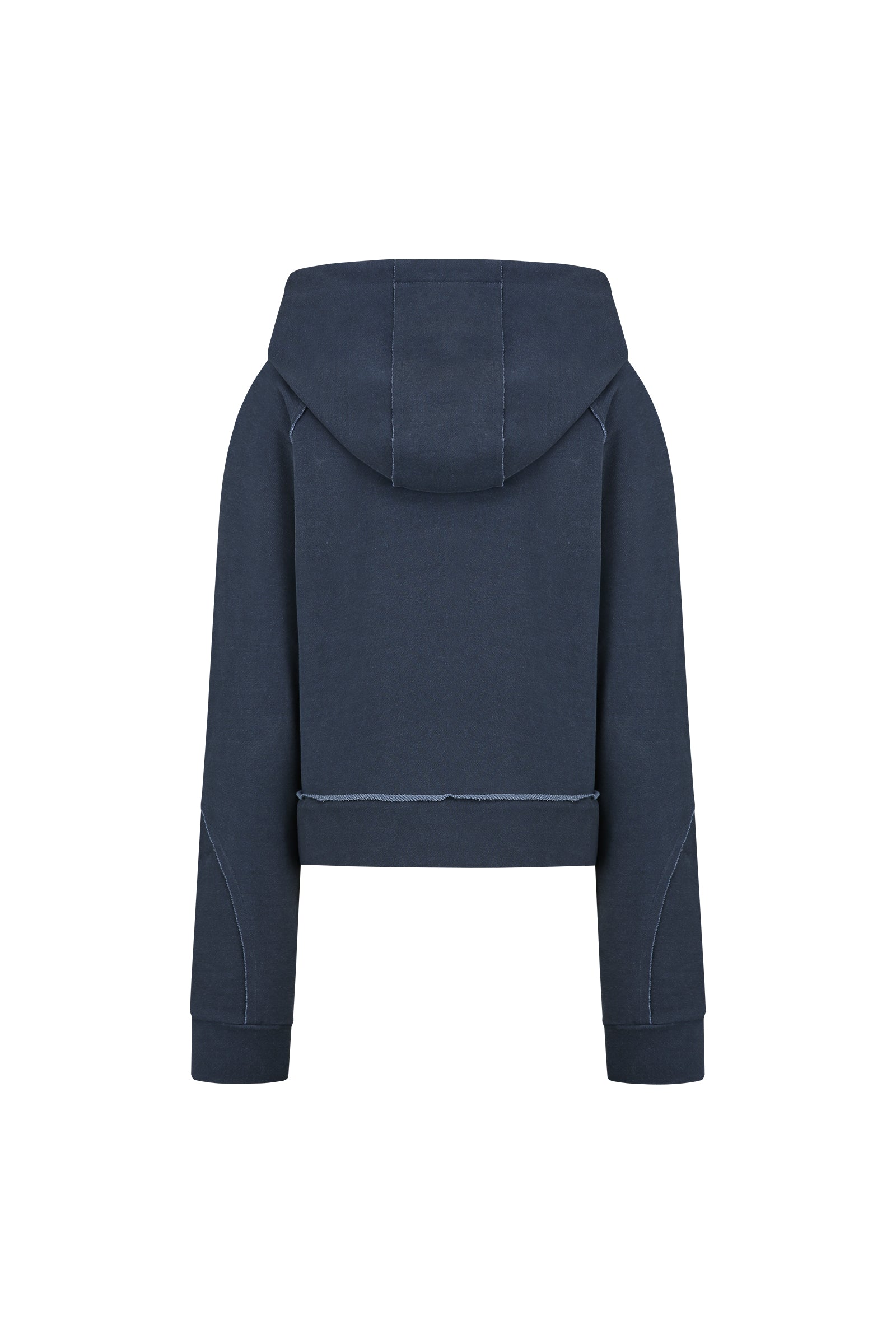 HOODIE COURT DÉLAVÉ À MANCHES RAGLAN_BLEU