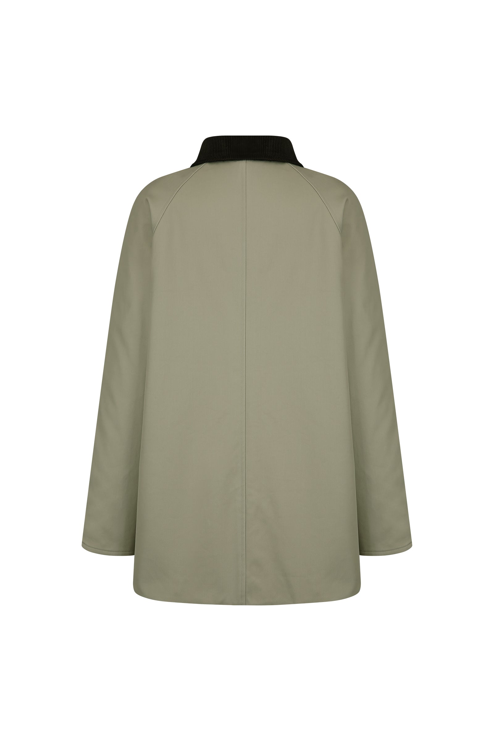 MANTEAU MI-LONG RÉVERSIBLE EN LAINE ET COTON_VERT