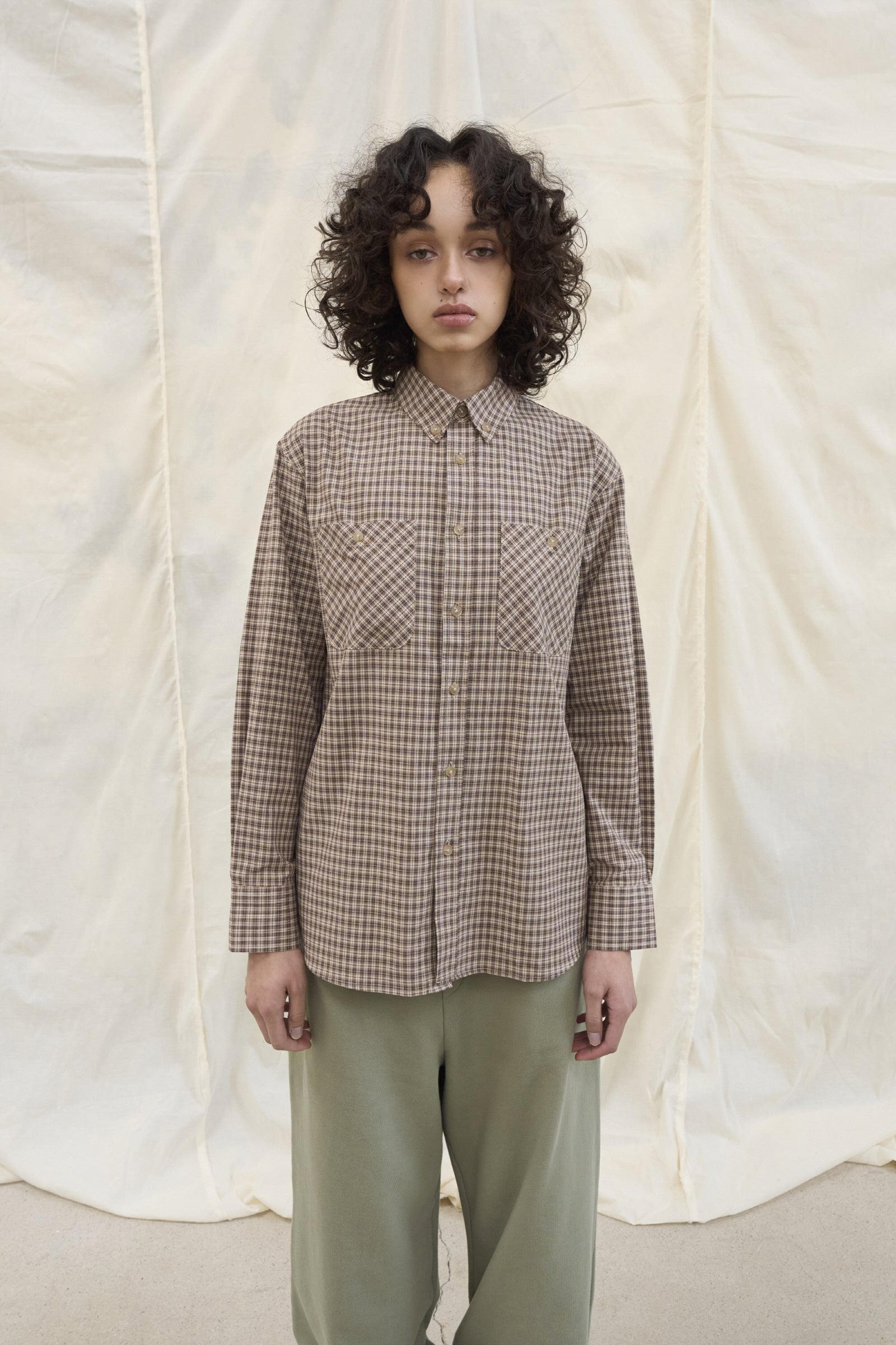 RUSTIC CHECK SHIRT_BROWN