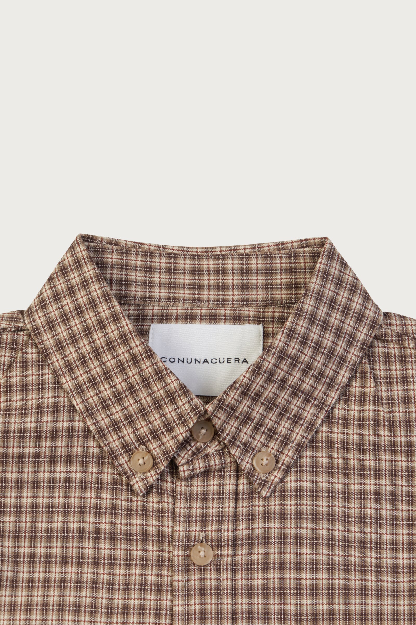 RUSTIC CHECK SHIRT_BROWN