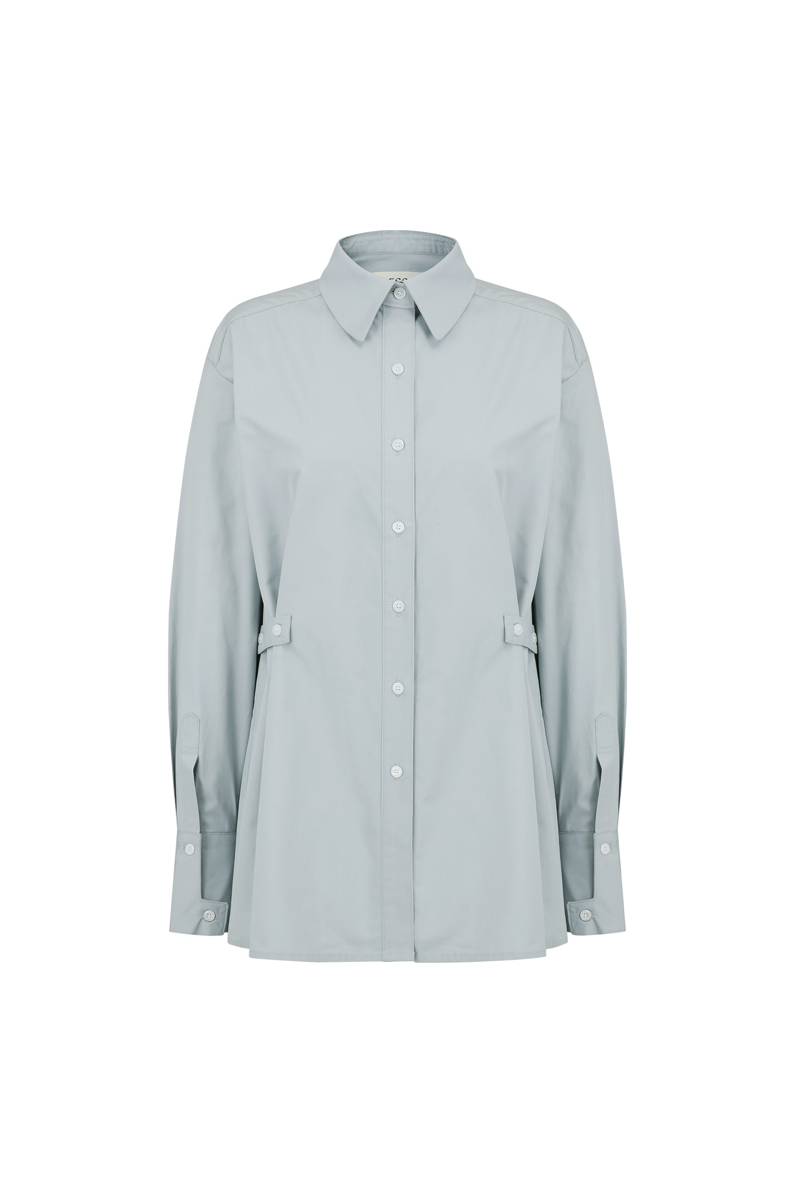 CHEMISE OVERSIZE CLASSIQUE AVEC DÉTAILS LATÉRAUX_BLEU CLAIR