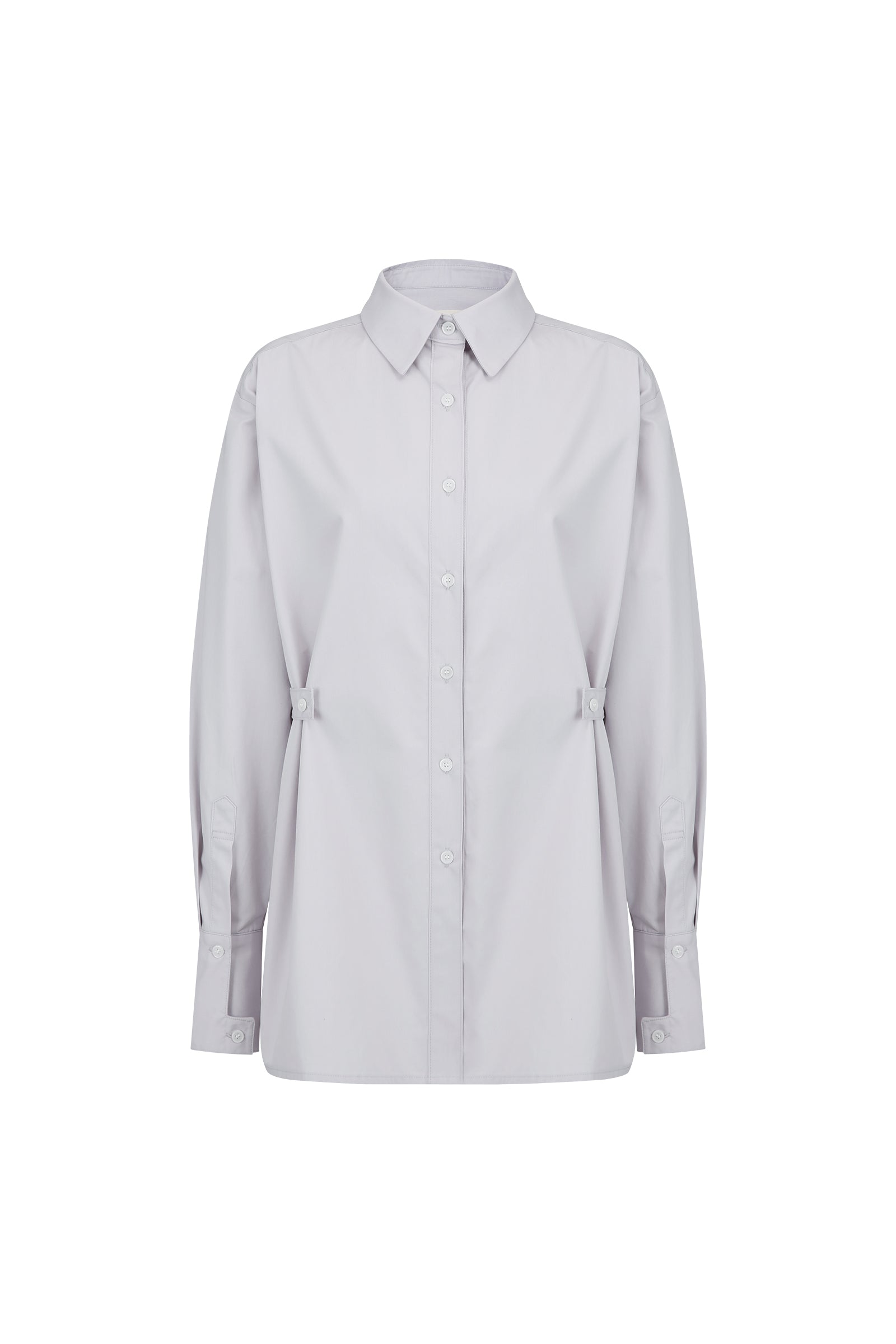CHEMISE OVERSIZE CLASSIQUE AVEC DÉTAILS LATÉRAUX_VIOLET CLAIR