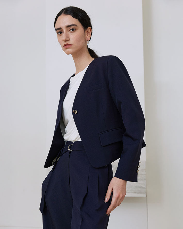 VESTE SANS COL SIERRA_BLEU MARINE