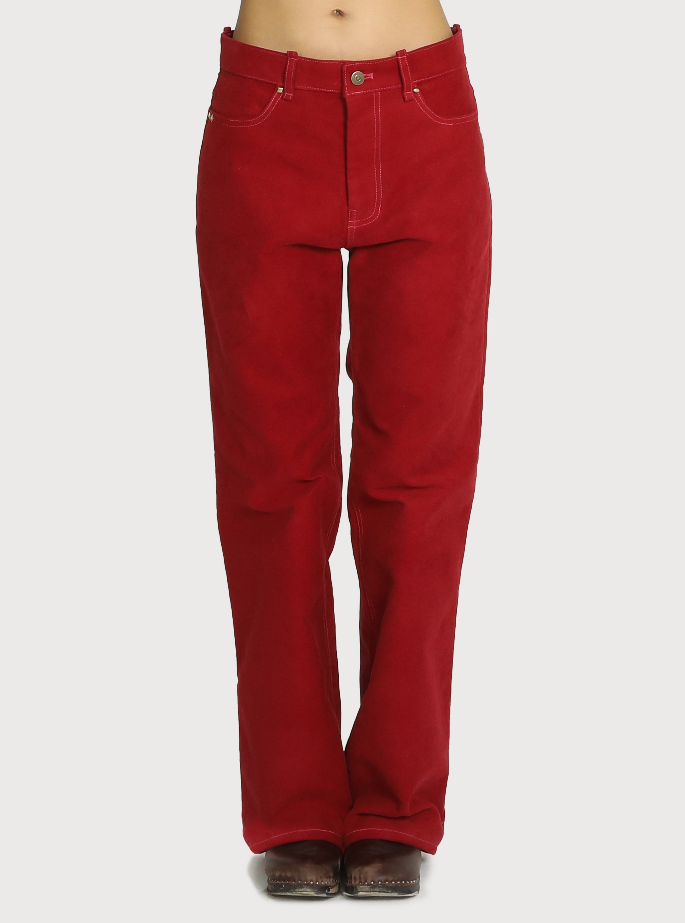 STAR STUD BRUSHED COTTON PANTS_KETCHUP