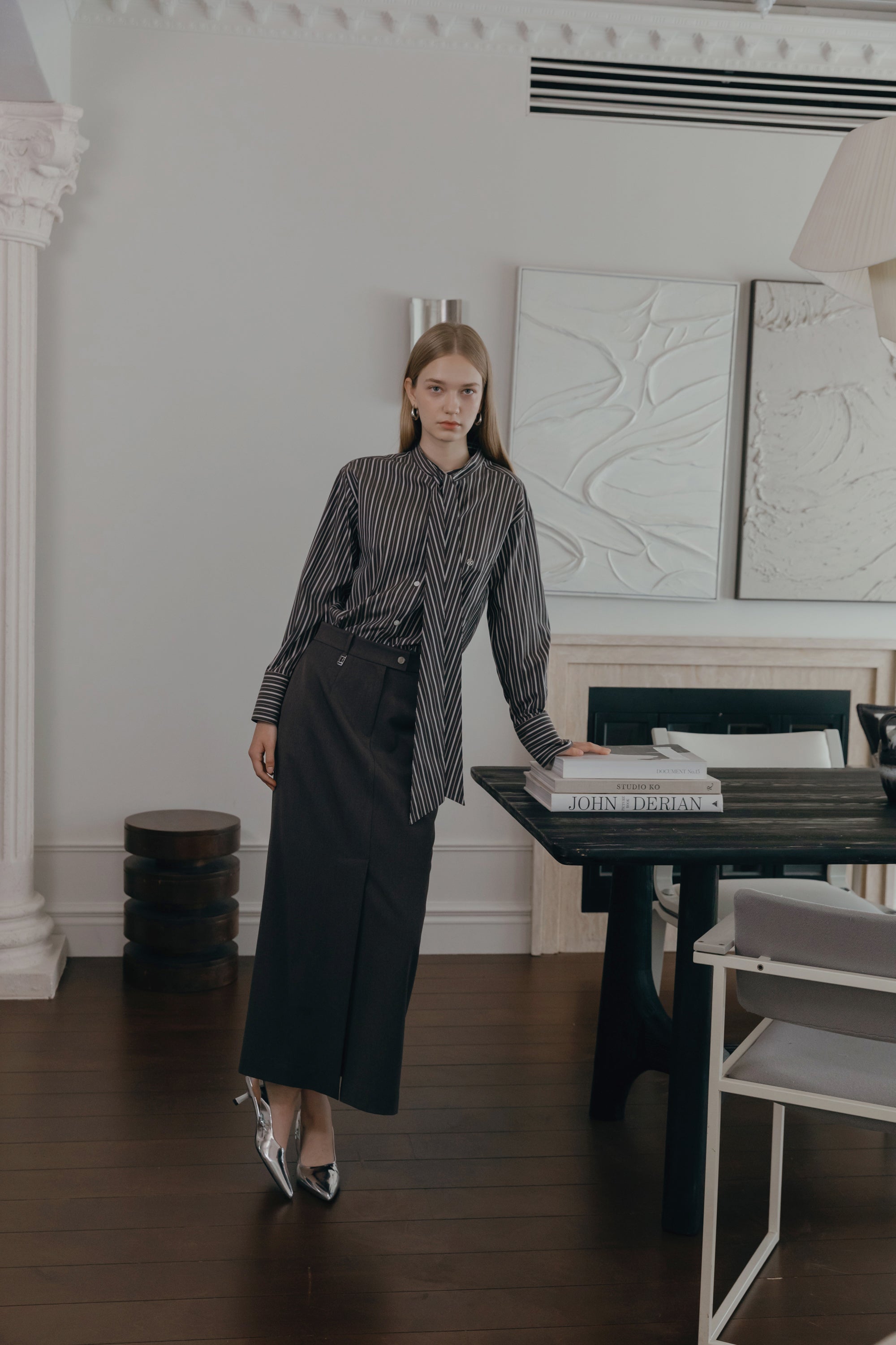 JUPE LONGUE LUXE_GRIS