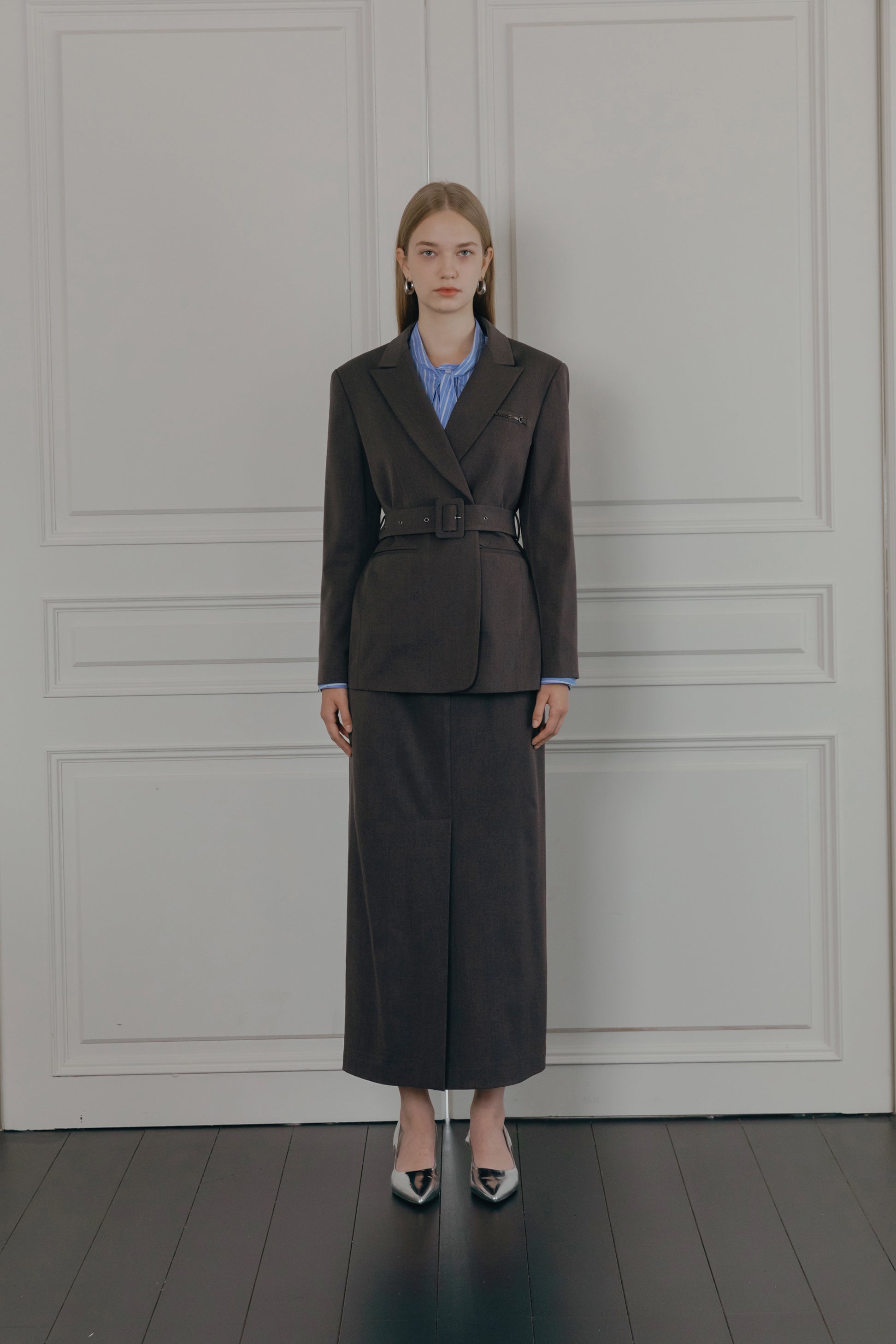 BLAZER LUXE AVEC CEINTURE_GRIS