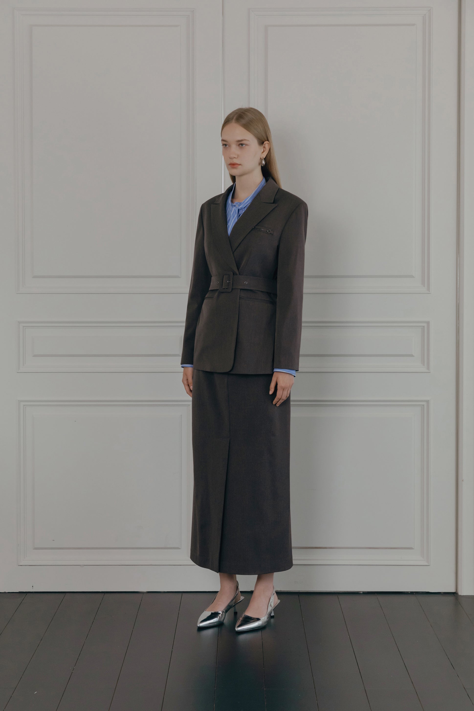 BLAZER LUXE AVEC CEINTURE_GRIS