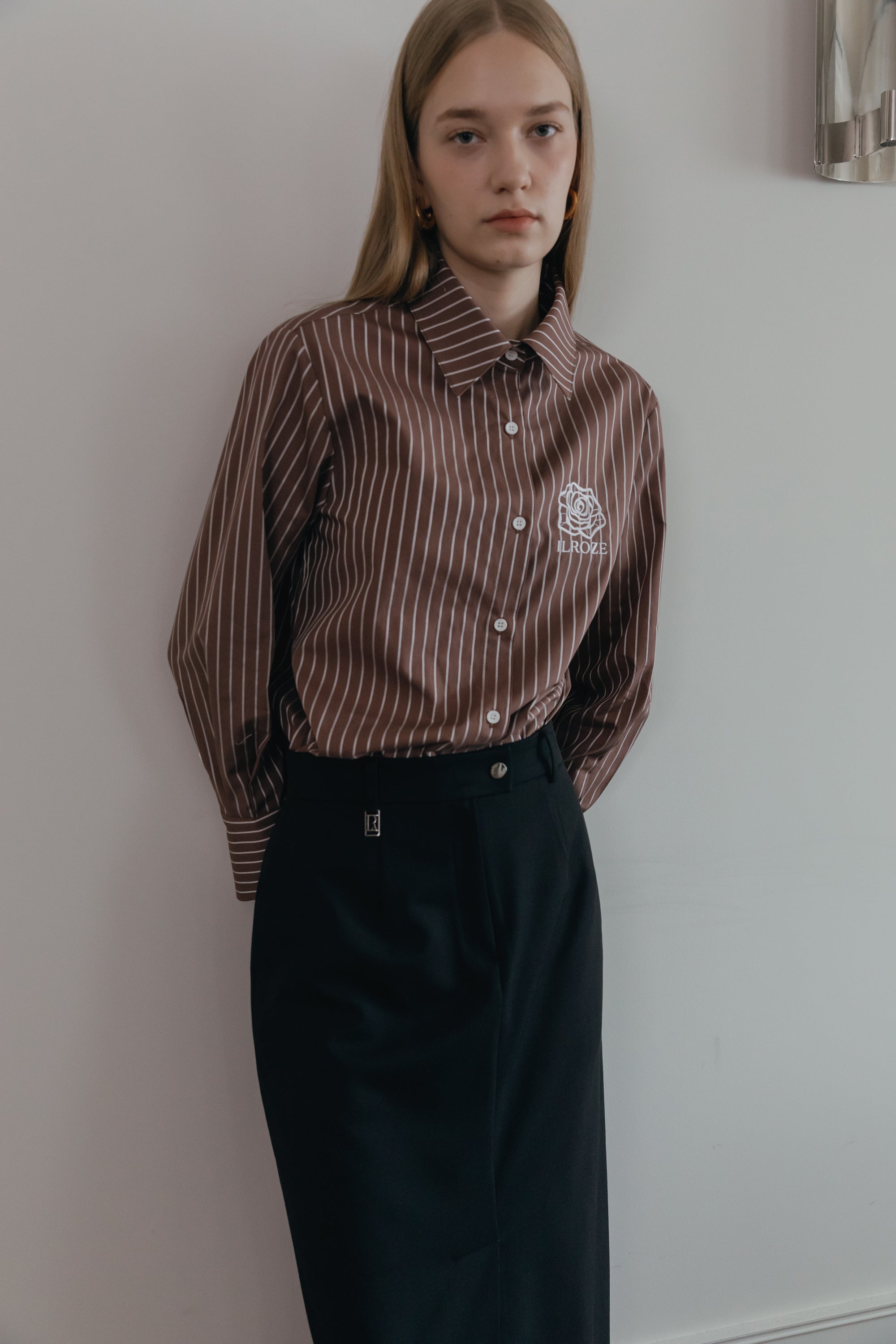 CHEMISE RAYÉE ROZE_MARRON