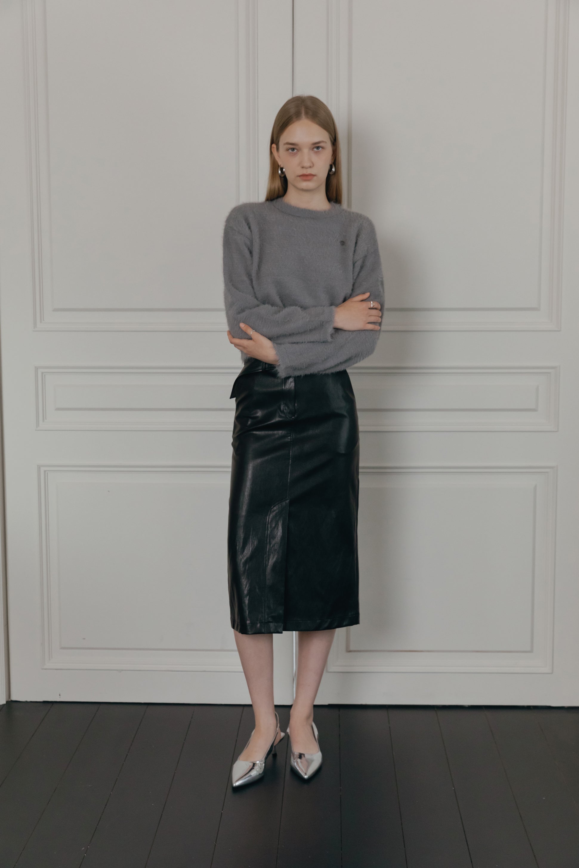 PULL DOUX À POILS LONGS_GRIS