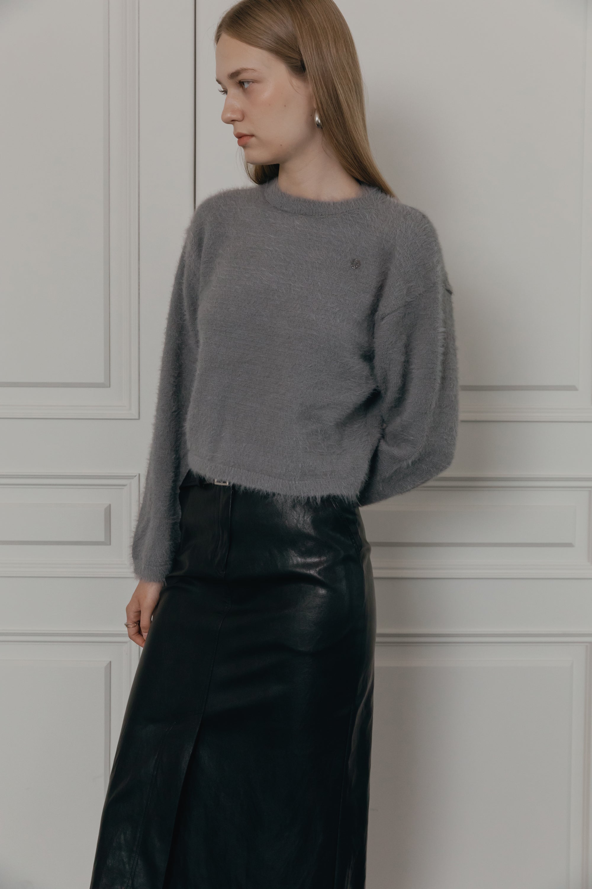 PULL DOUX À POILS LONGS_GRIS
