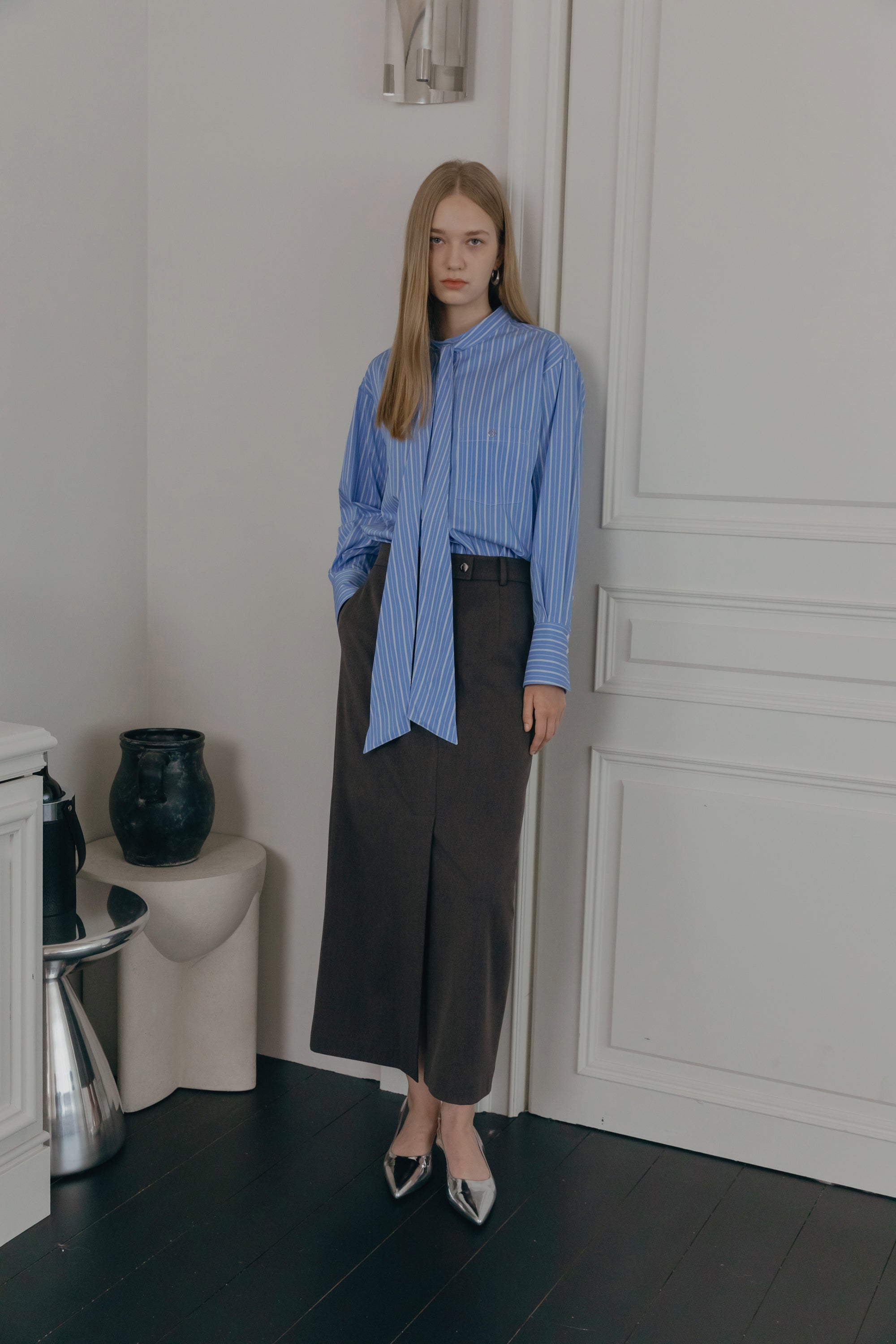 JUPE LONGUE LUXE_GRIS