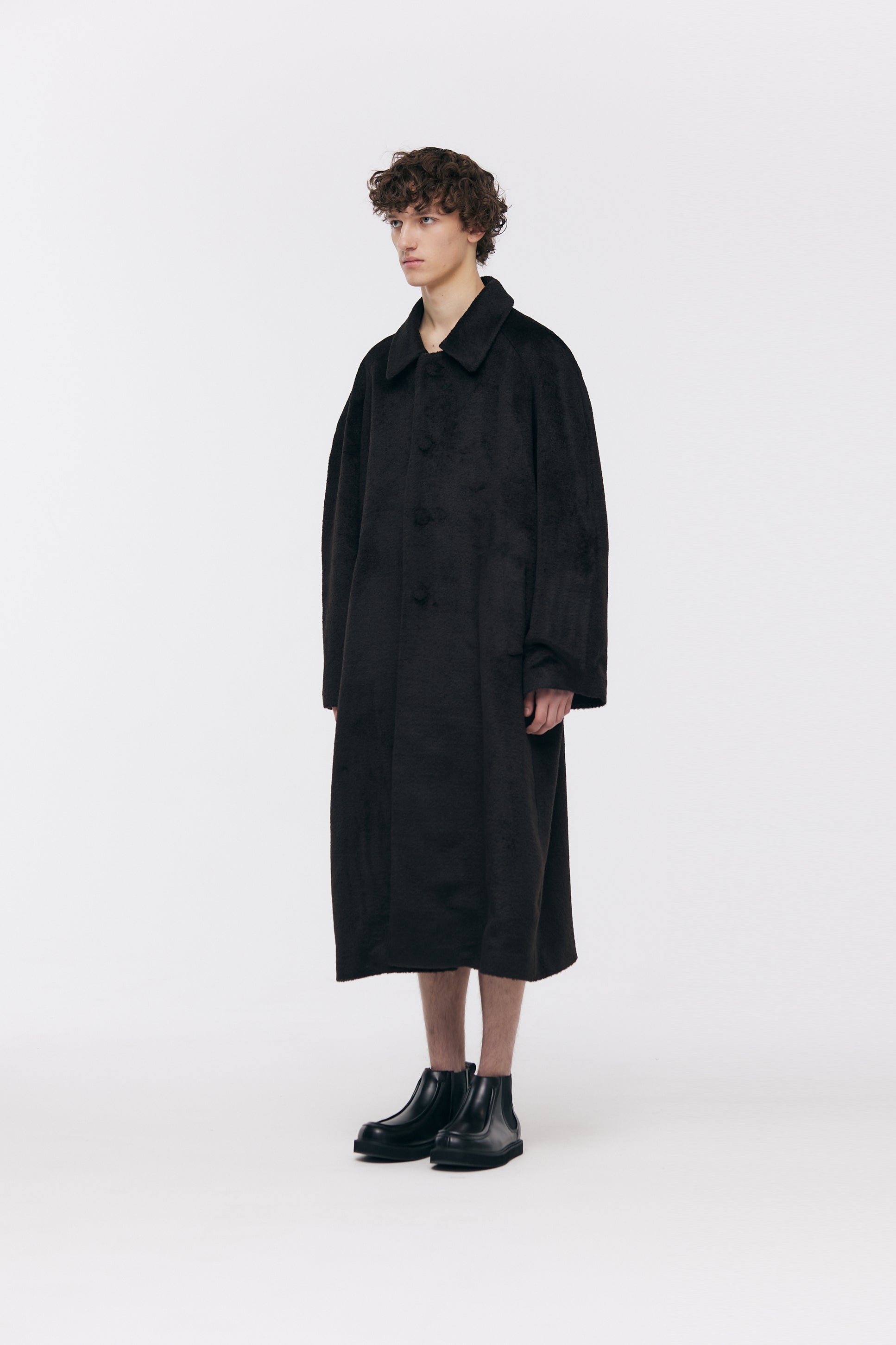 ALPACA BLENDED REGLAN OVER COAT_MARRON