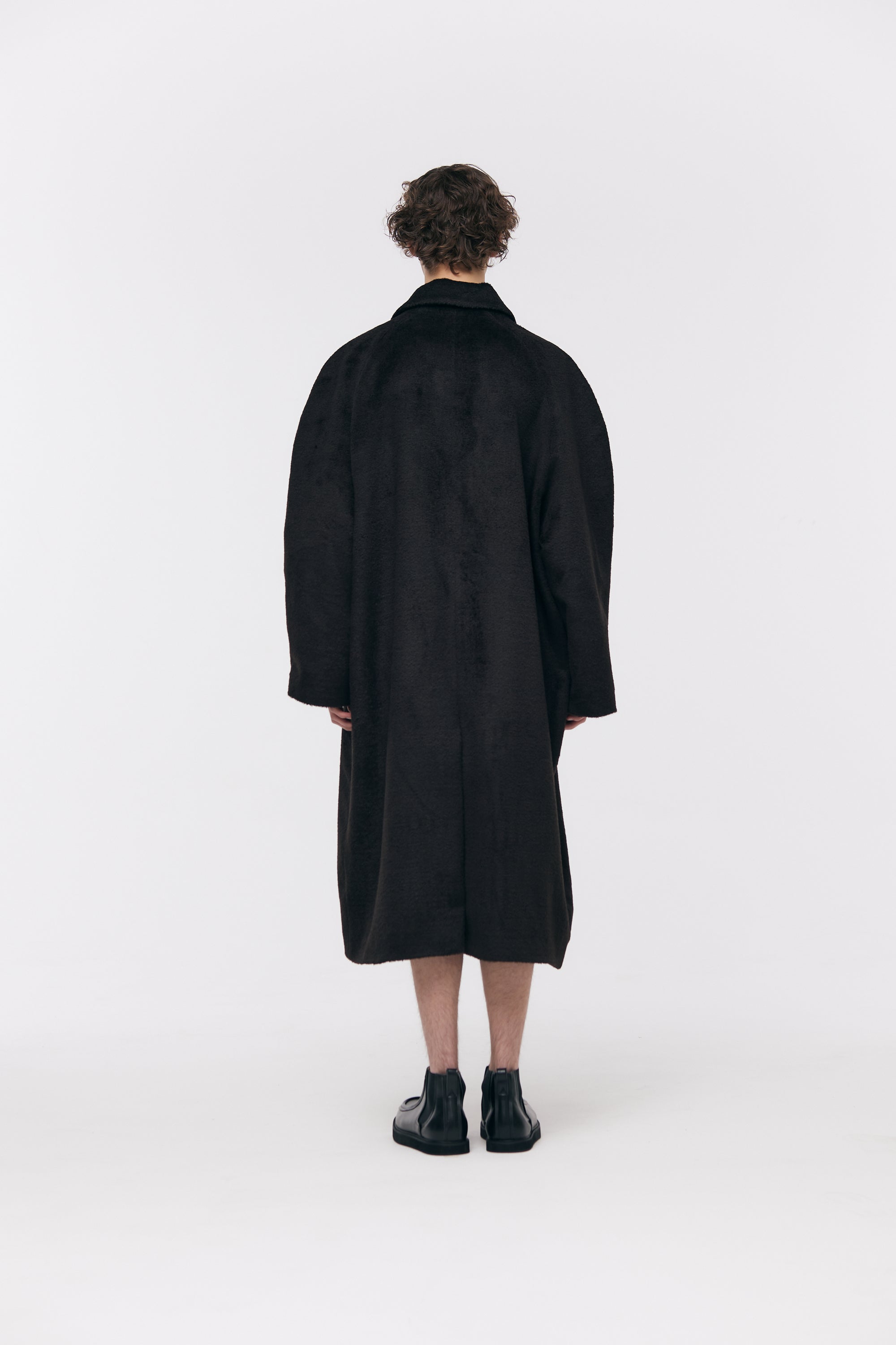 ALPACA BLENDED REGLAN OVER COAT_MARRON