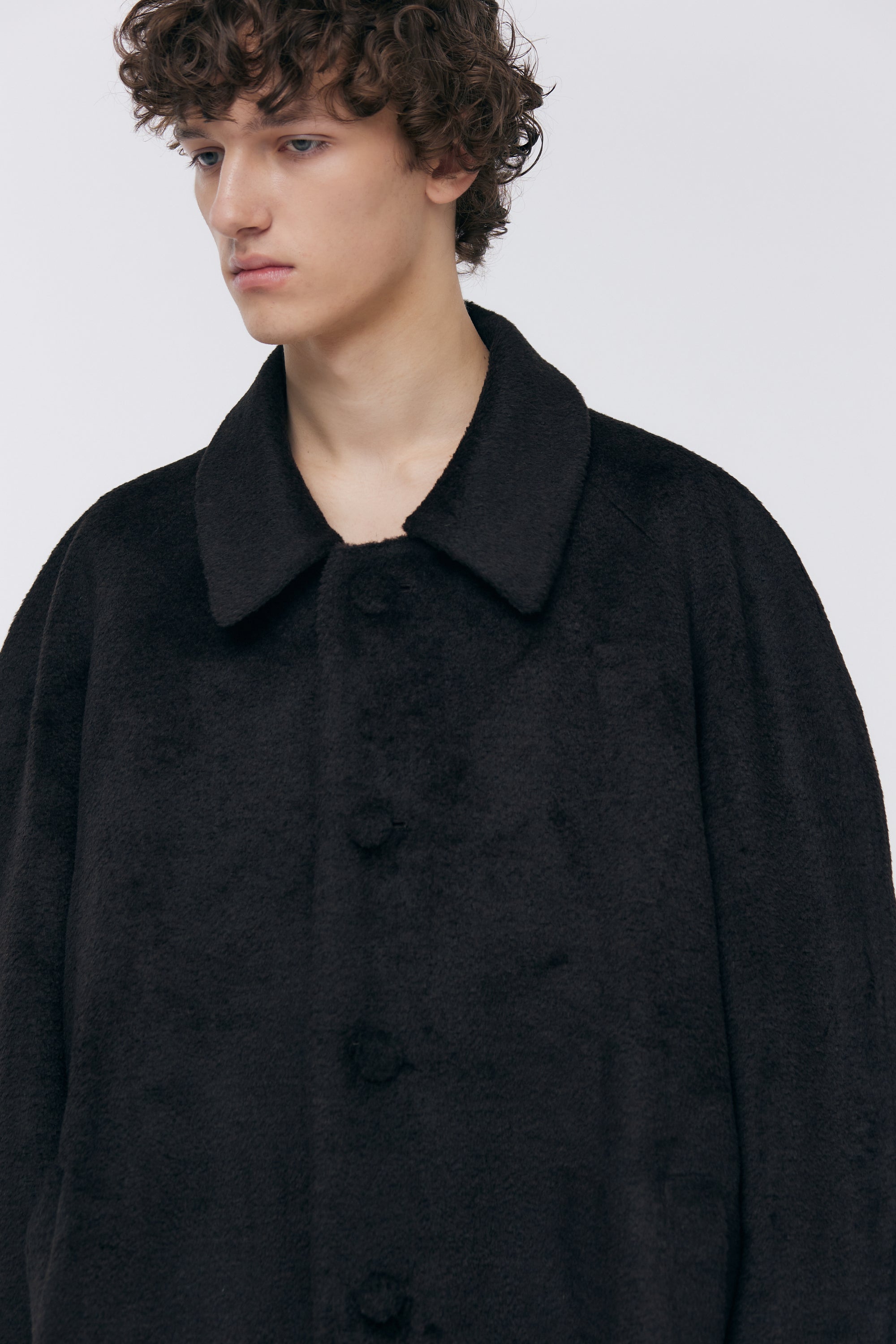 ALPACA BLENDED REGLAN OVER COAT_MARRON