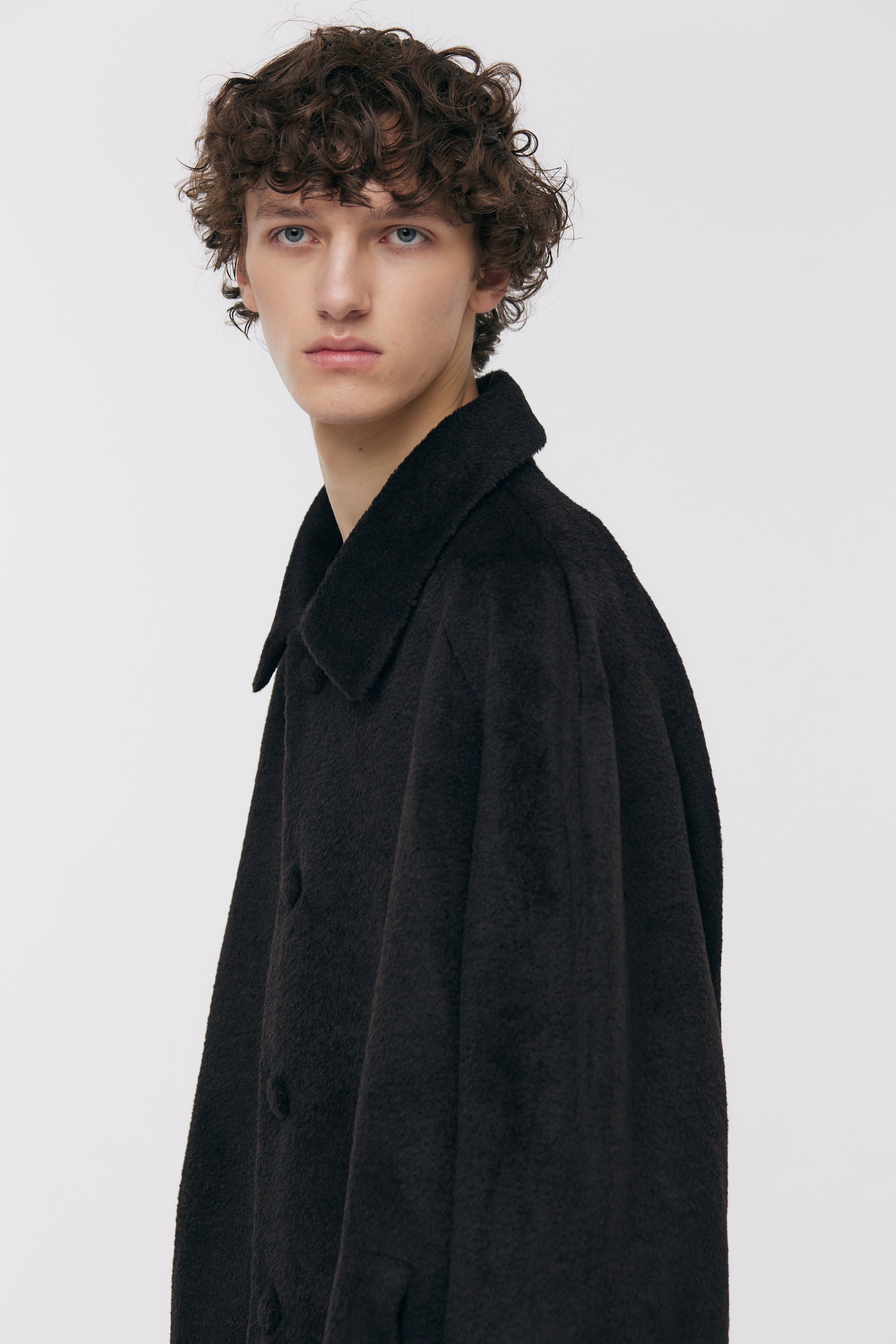 ALPACA BLENDED REGLAN OVER COAT_MARRON