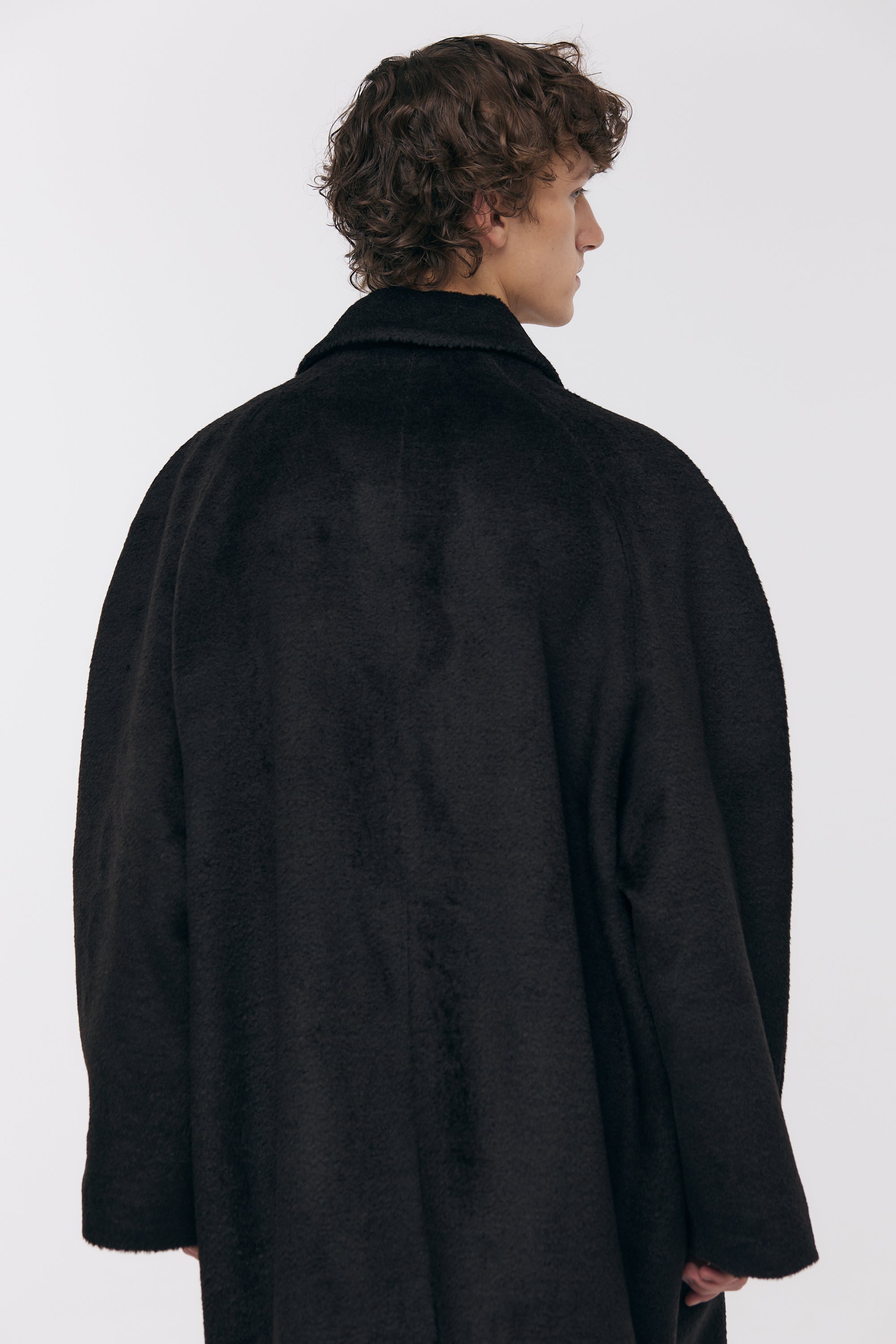 ALPACA BLENDED REGLAN OVER COAT_MARRON