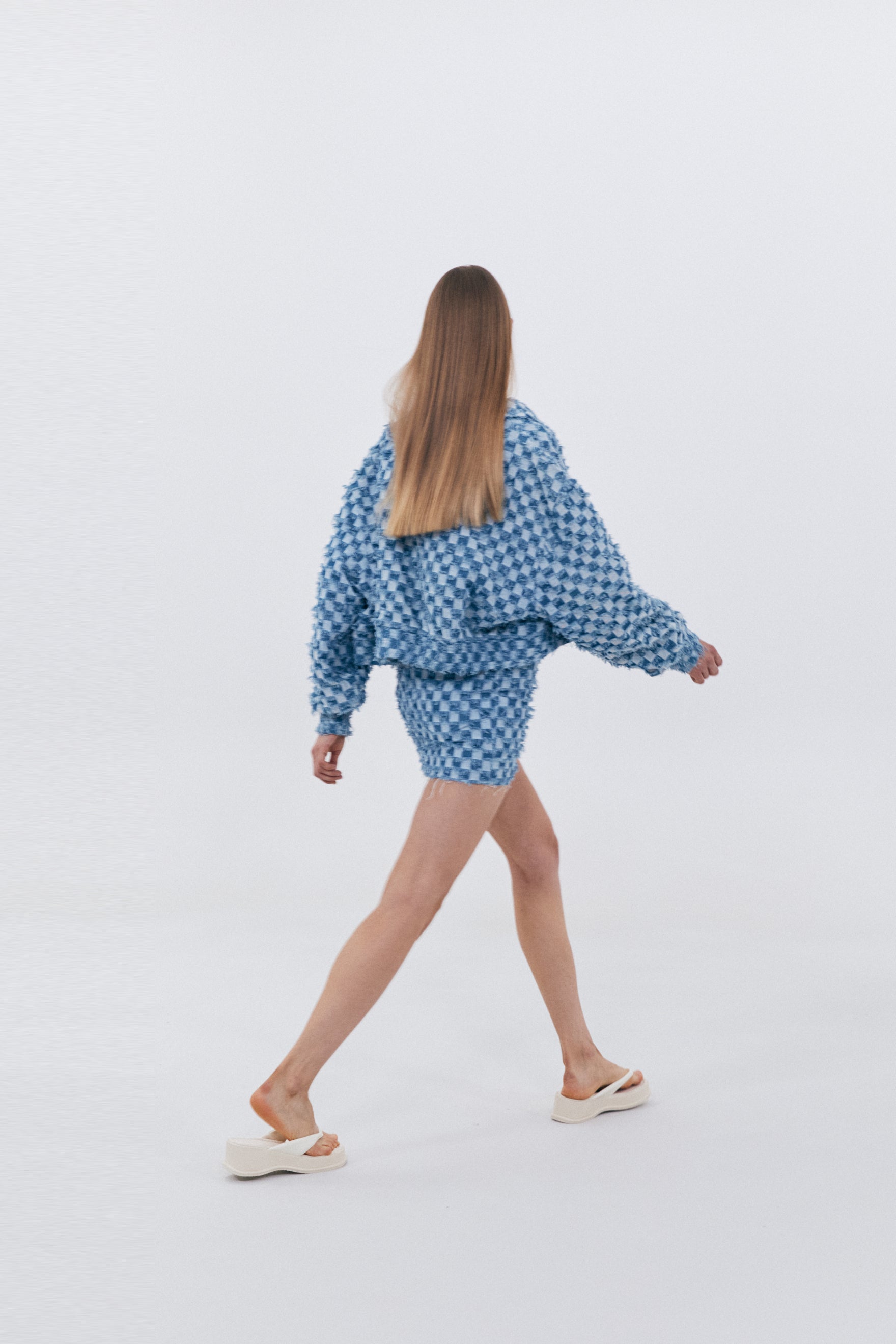 BLOCK DENIM MINI SKIRT_BLUE