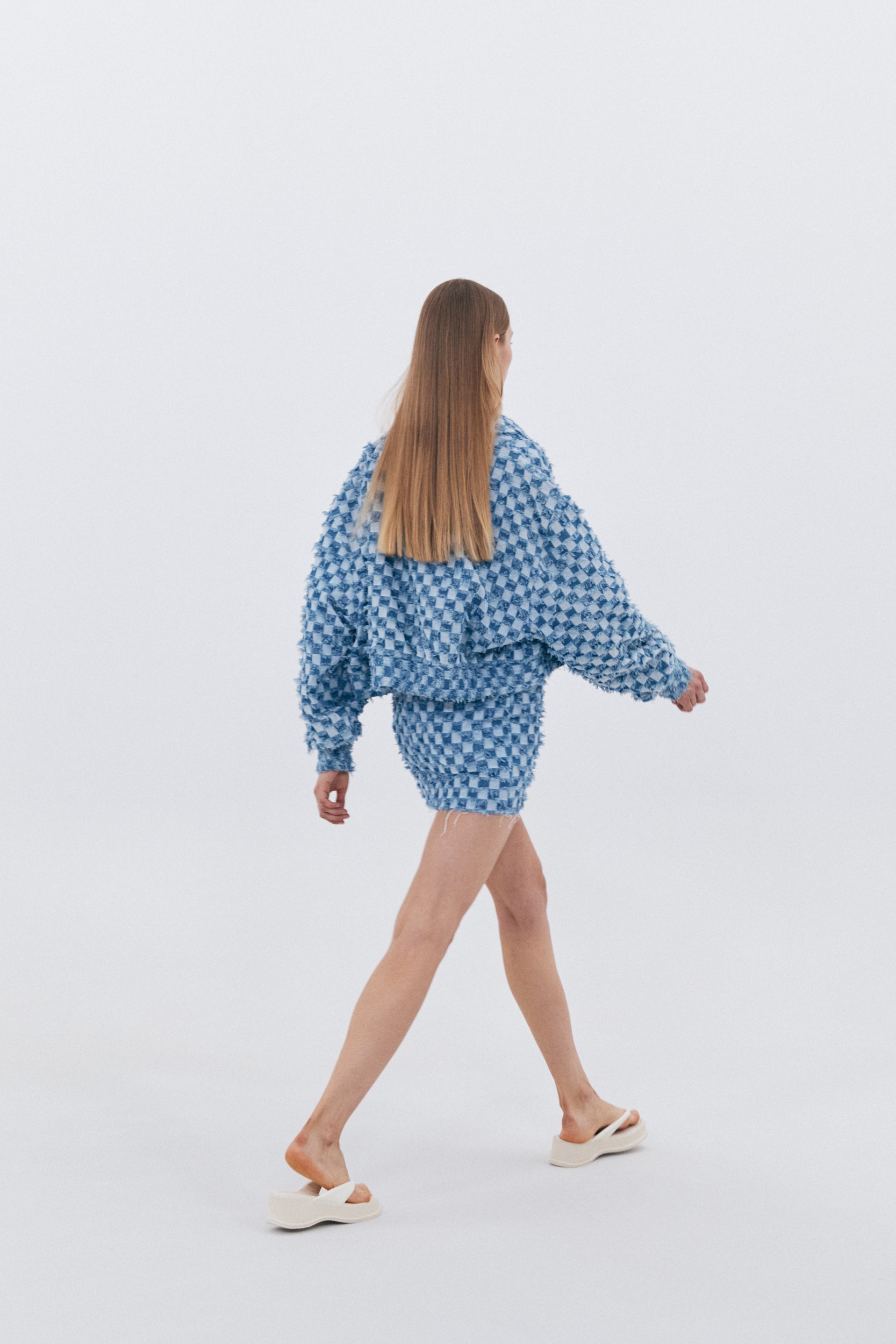 BLOCK DENIM MINI SKIRT_BLUE