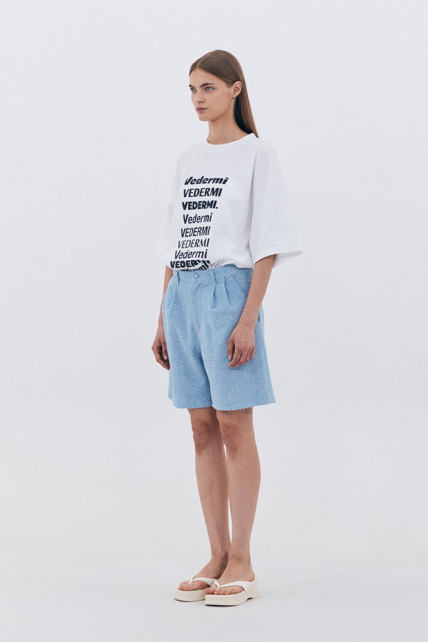 PUNCHING DENIM HALF PANTS_BLUE