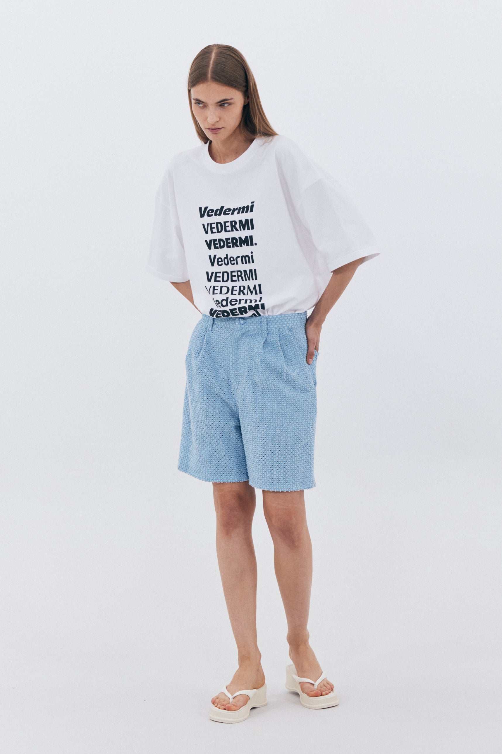PUNCHING DENIM HALF PANTS_BLUE