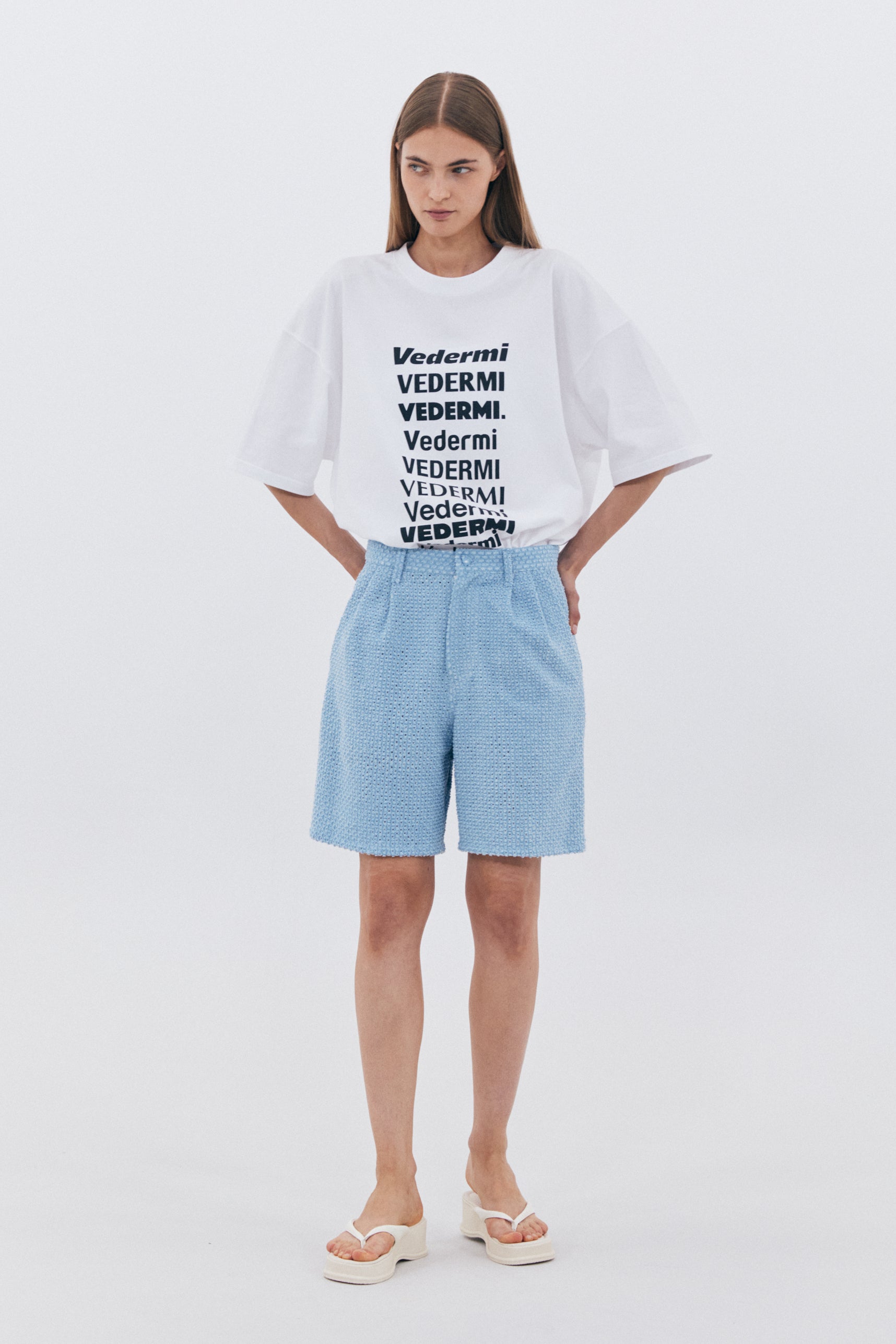 PUNCHING DENIM HALF PANTS_BLUE