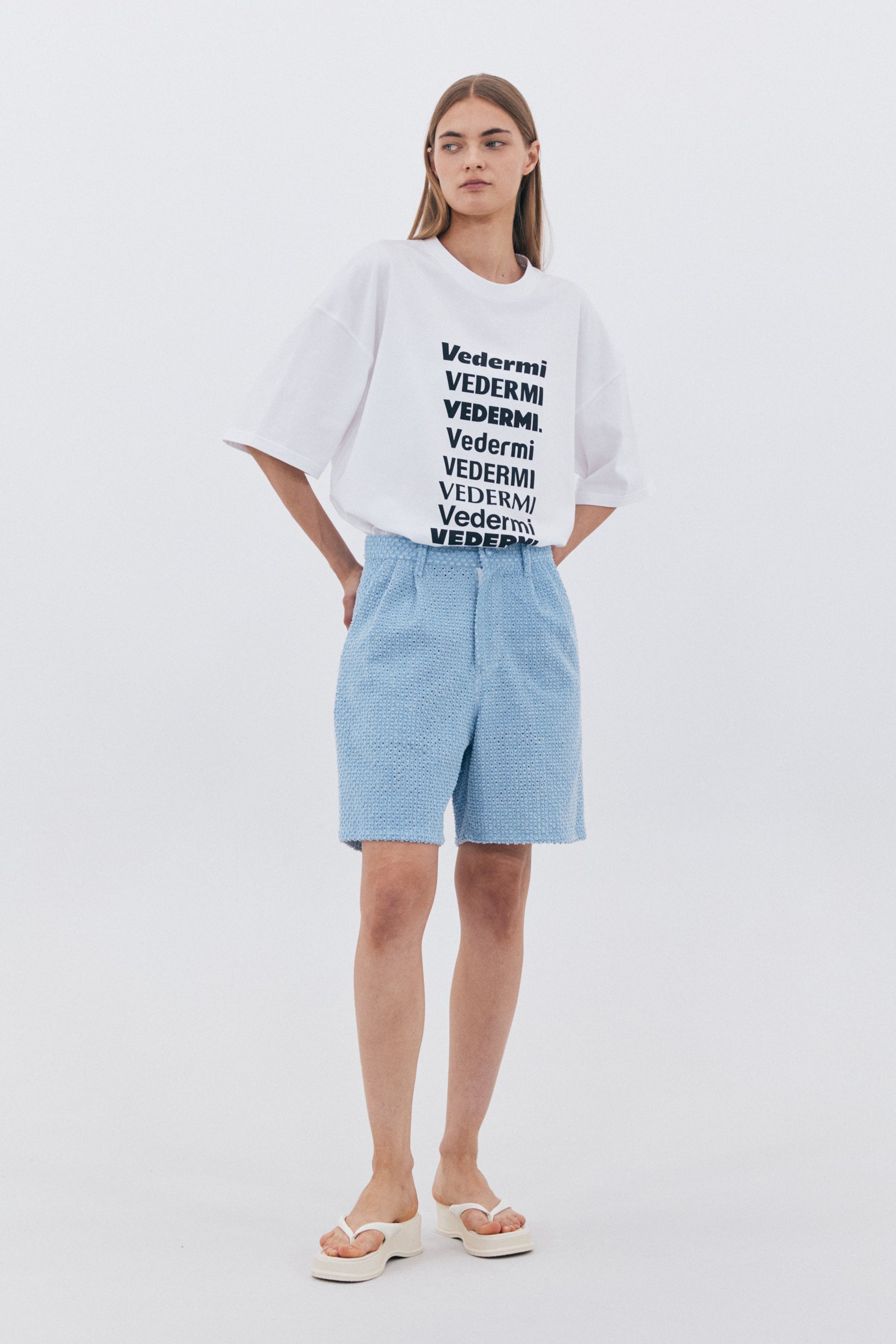 PUNCHING DENIM HALF PANTS_BLUE