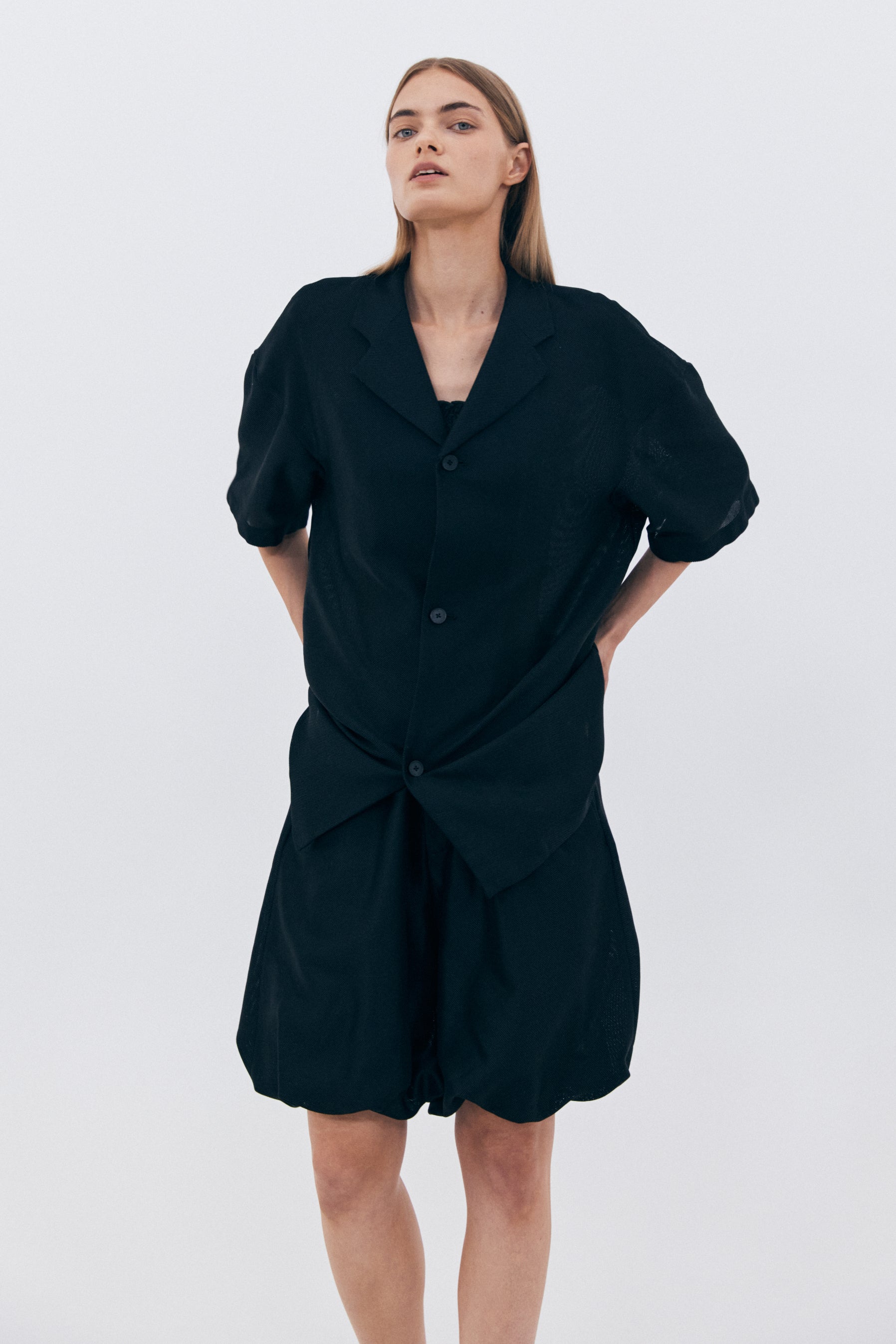 SUMMER COTTON SHIRT JACKET_BLACK