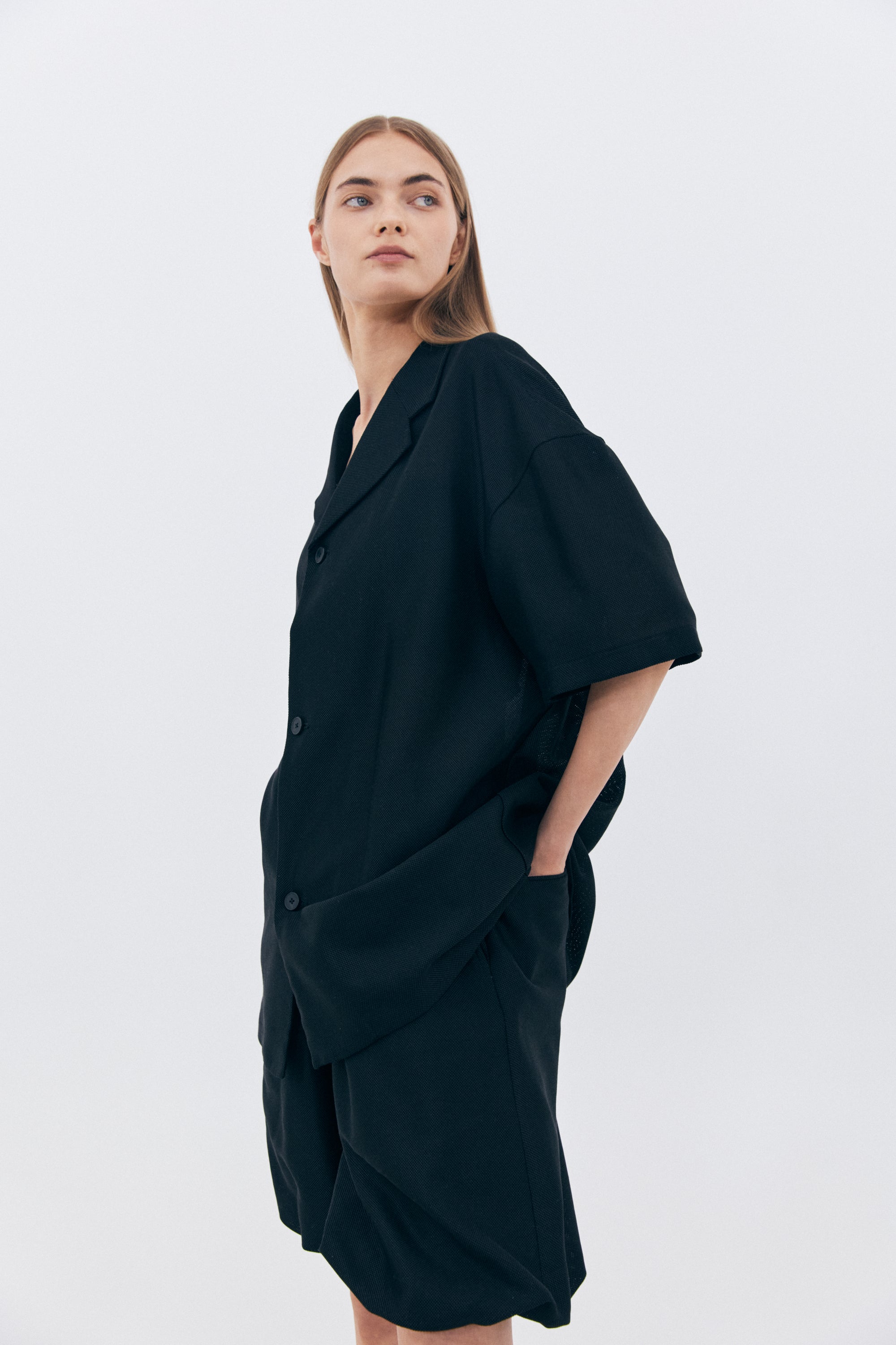 SUMMER COTTON SHIRT JACKET_BLACK