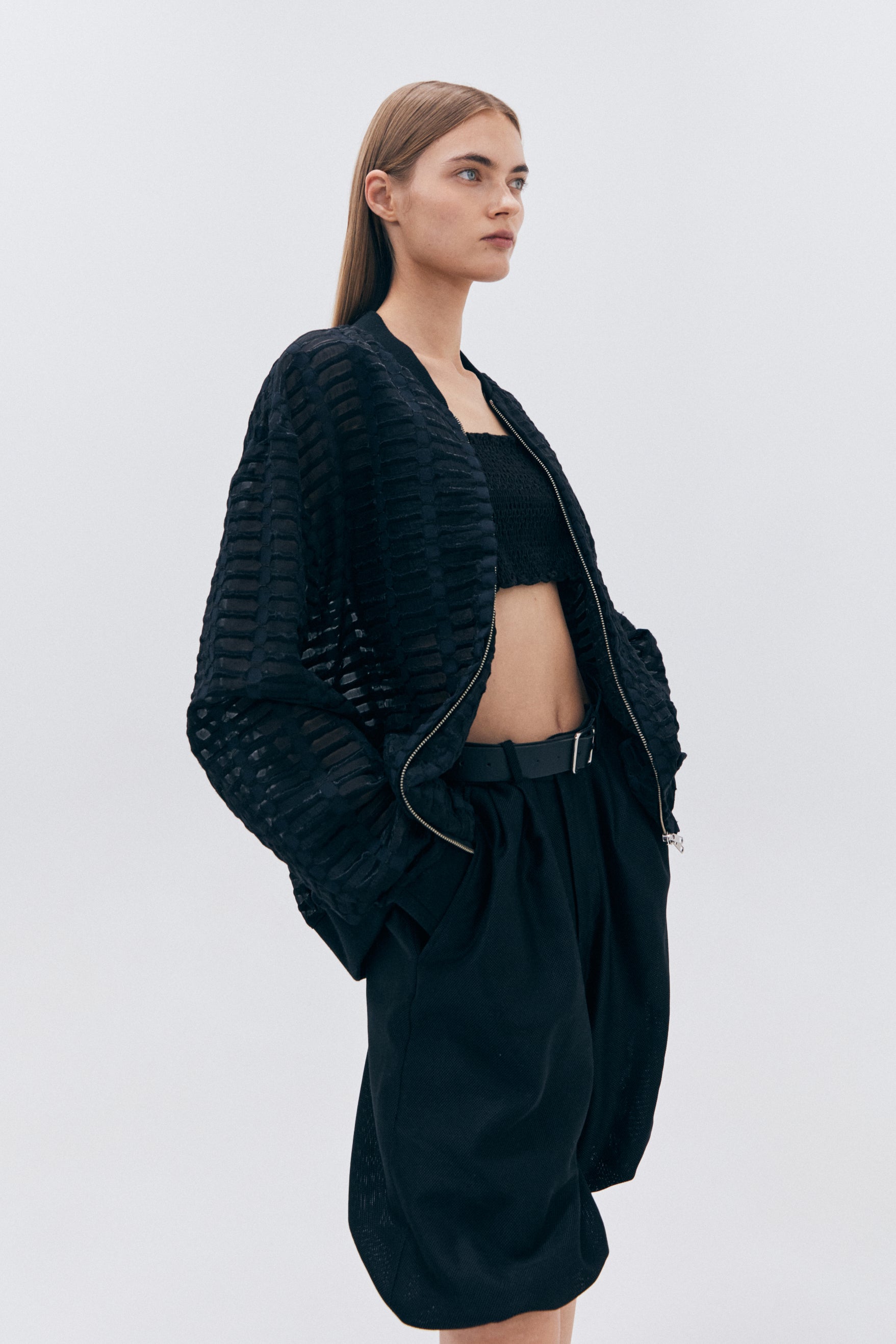 SEE TROUGH BLOUSON_BLACK
