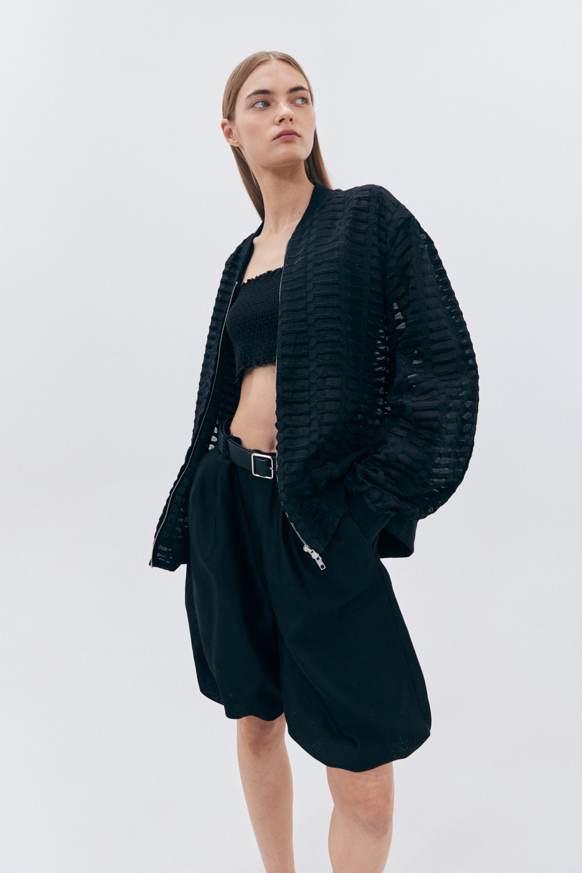 SEE TROUGH BLOUSON_BLACK