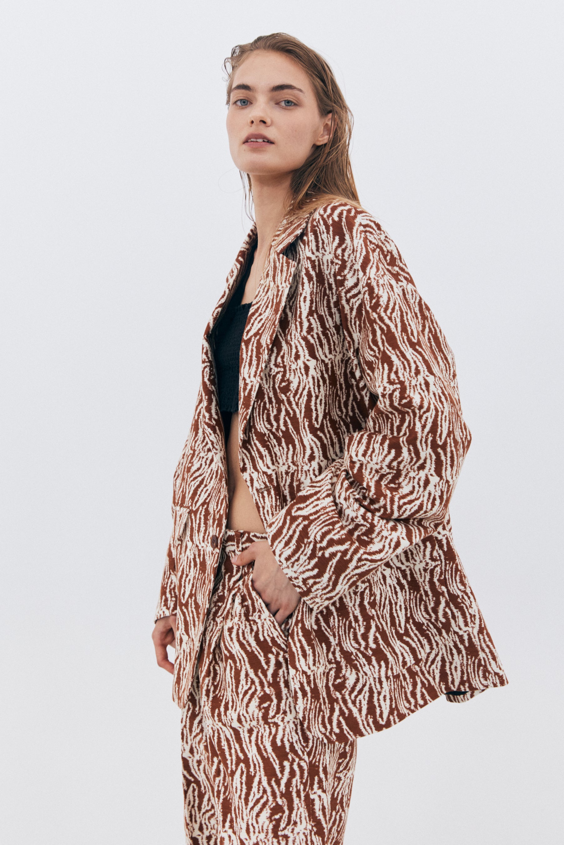 BROWN PATTERN TROUSERS_BROWN