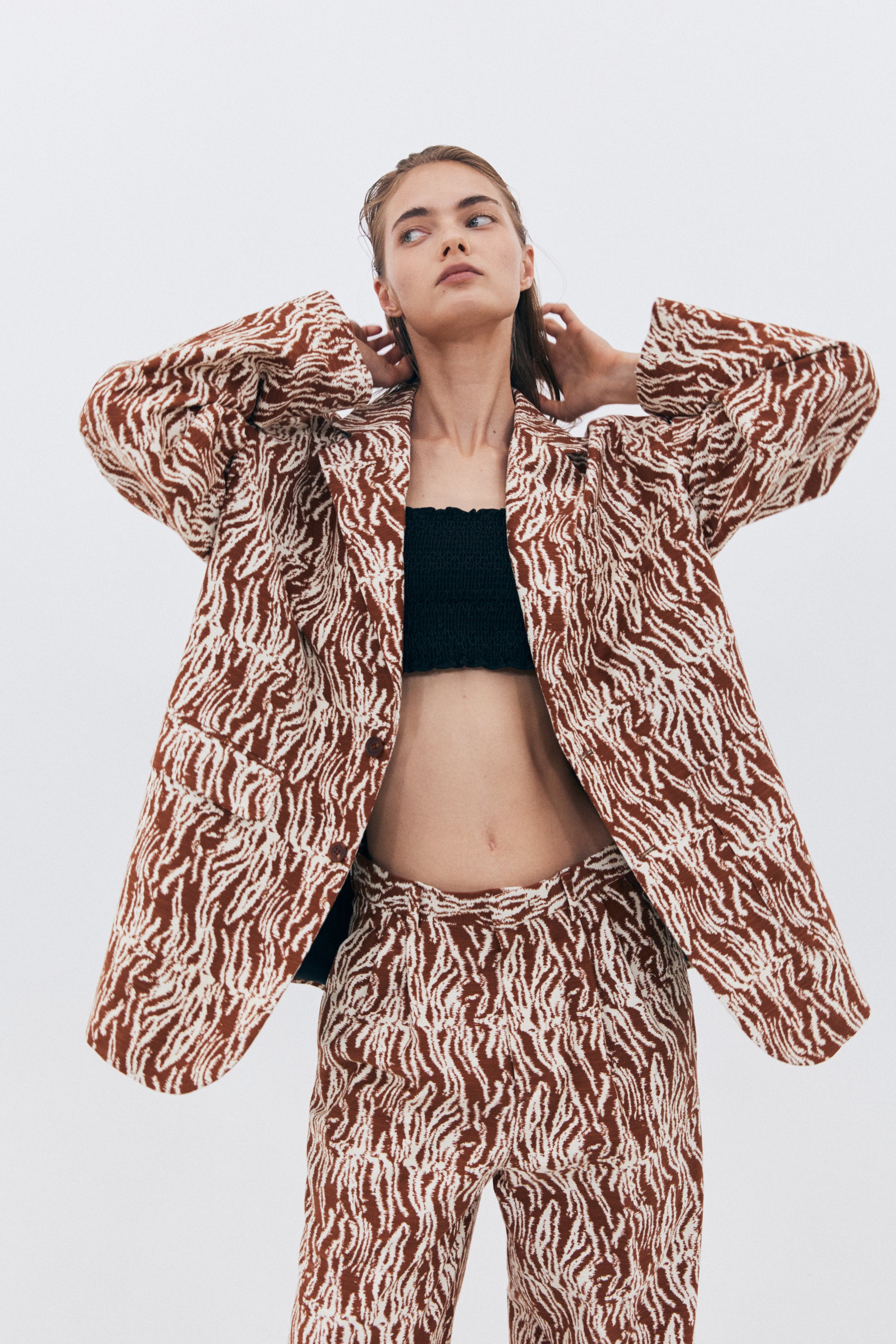 BROWN PATTERN TROUSERS_BROWN