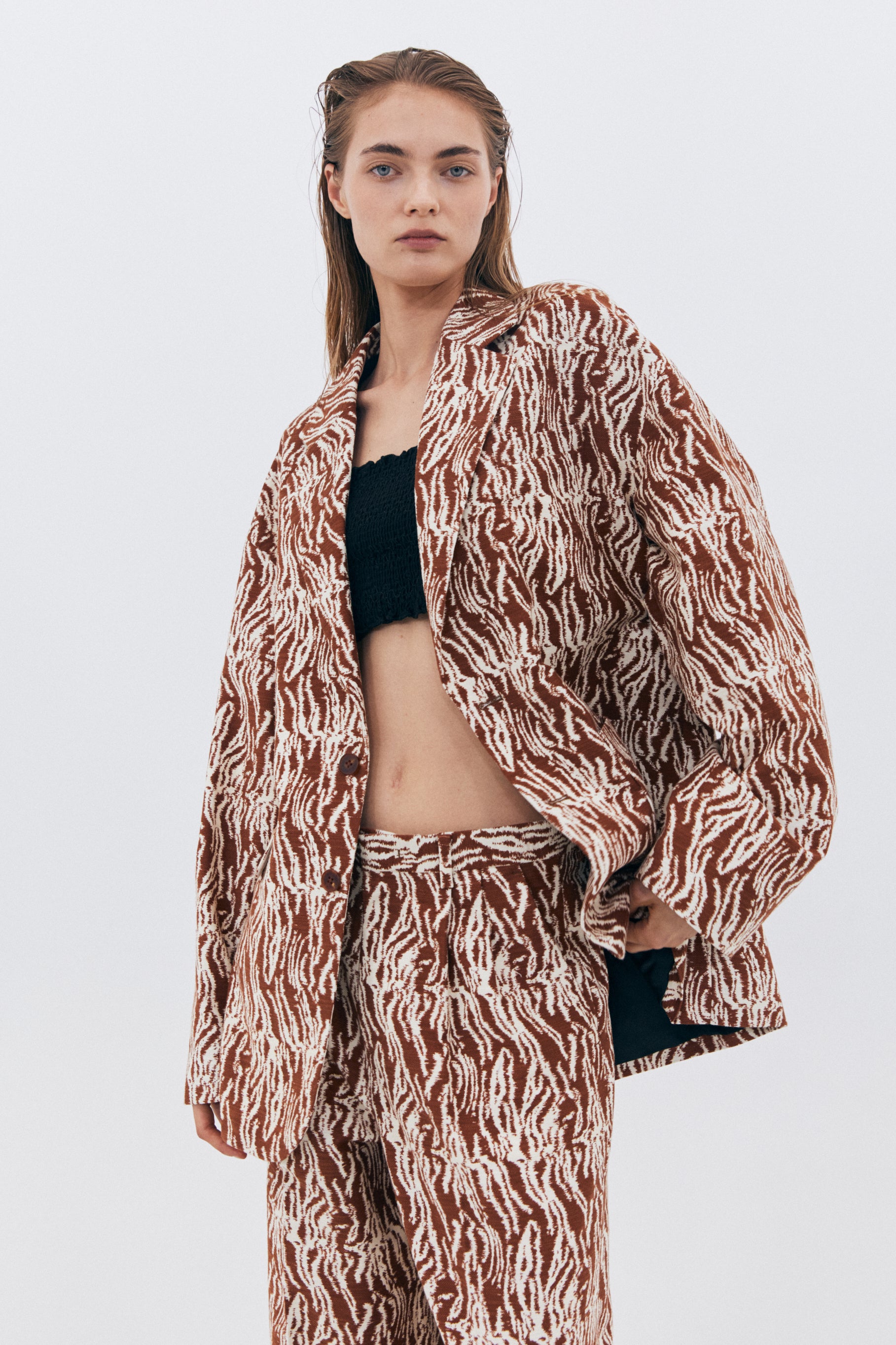 BROWN PATTERN TROUSERS_BROWN