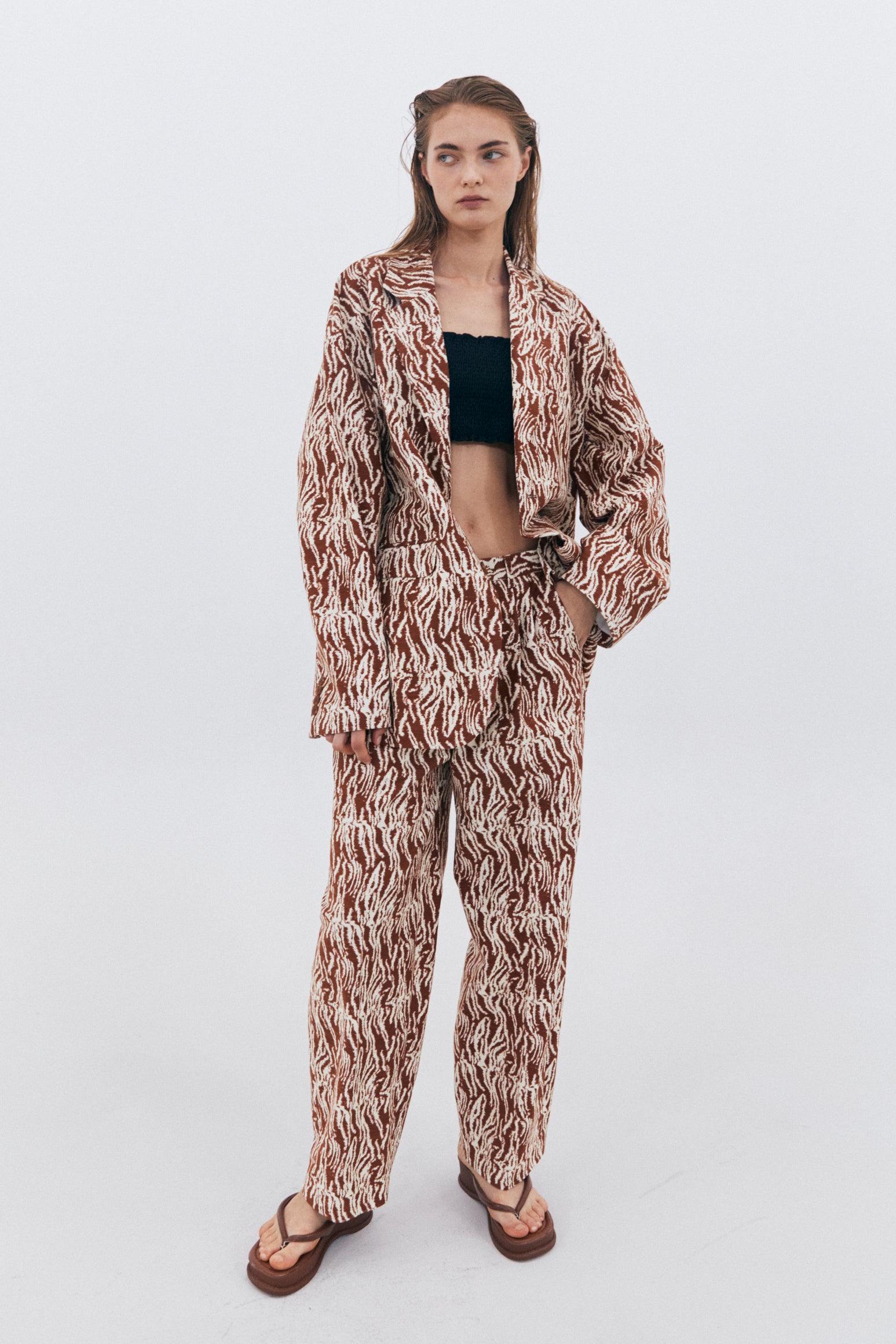 BROWN PATTERN TROUSERS_BROWN