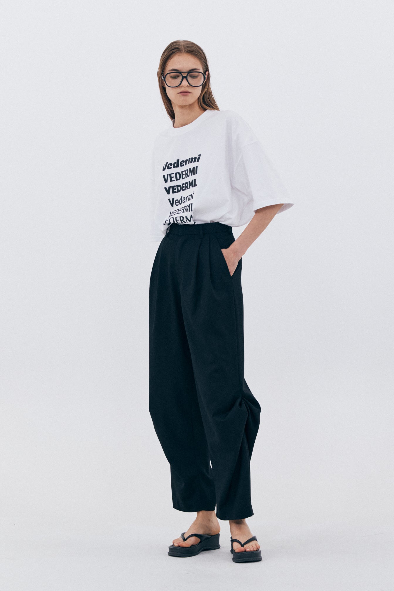 SEAM DETAILED TROUSERS_BLACK