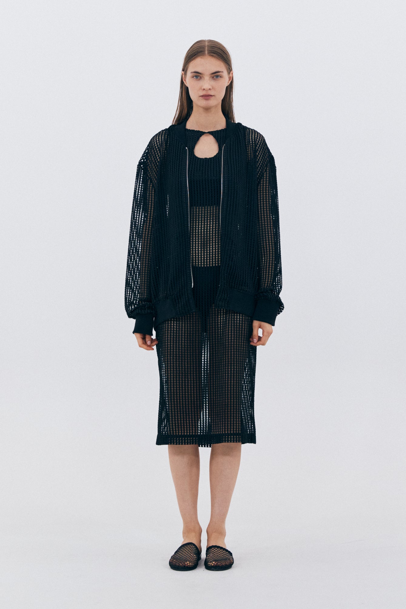MESH SEE-TROUGH DRESS_BLACK
