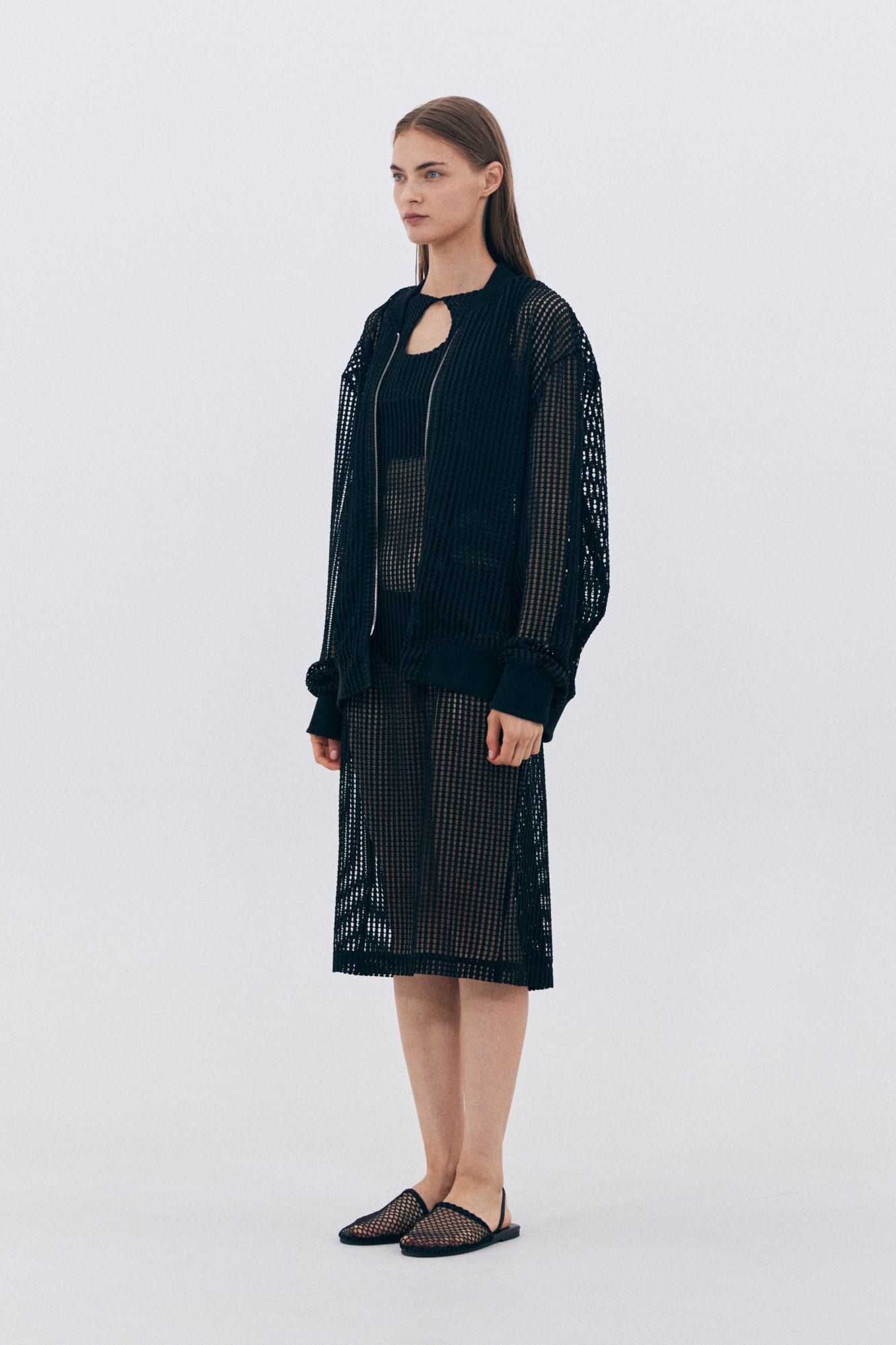 MESH SEE-TROUGH DRESS_BLACK