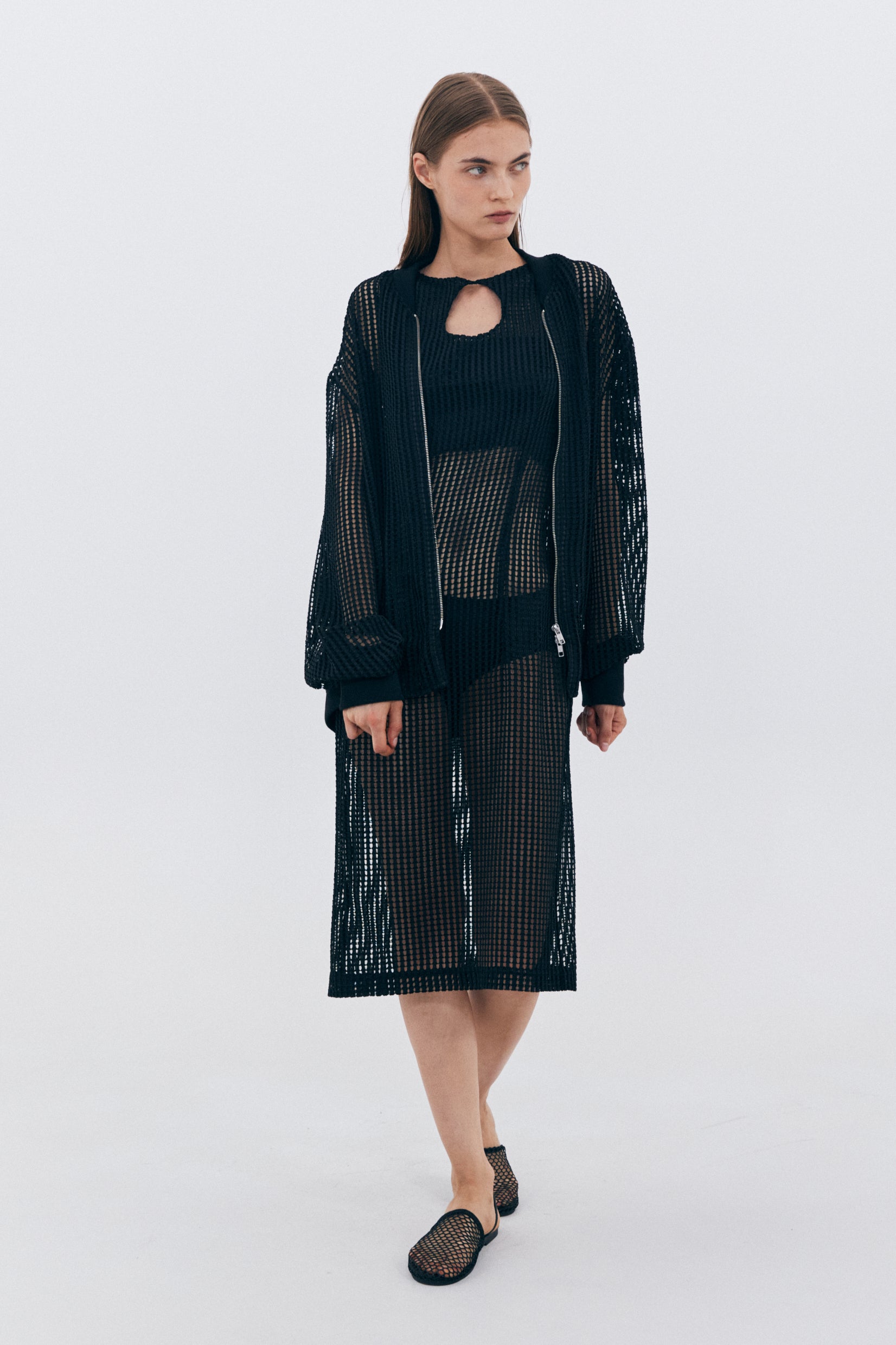MESH SEE-TROUGH DRESS_BLACK
