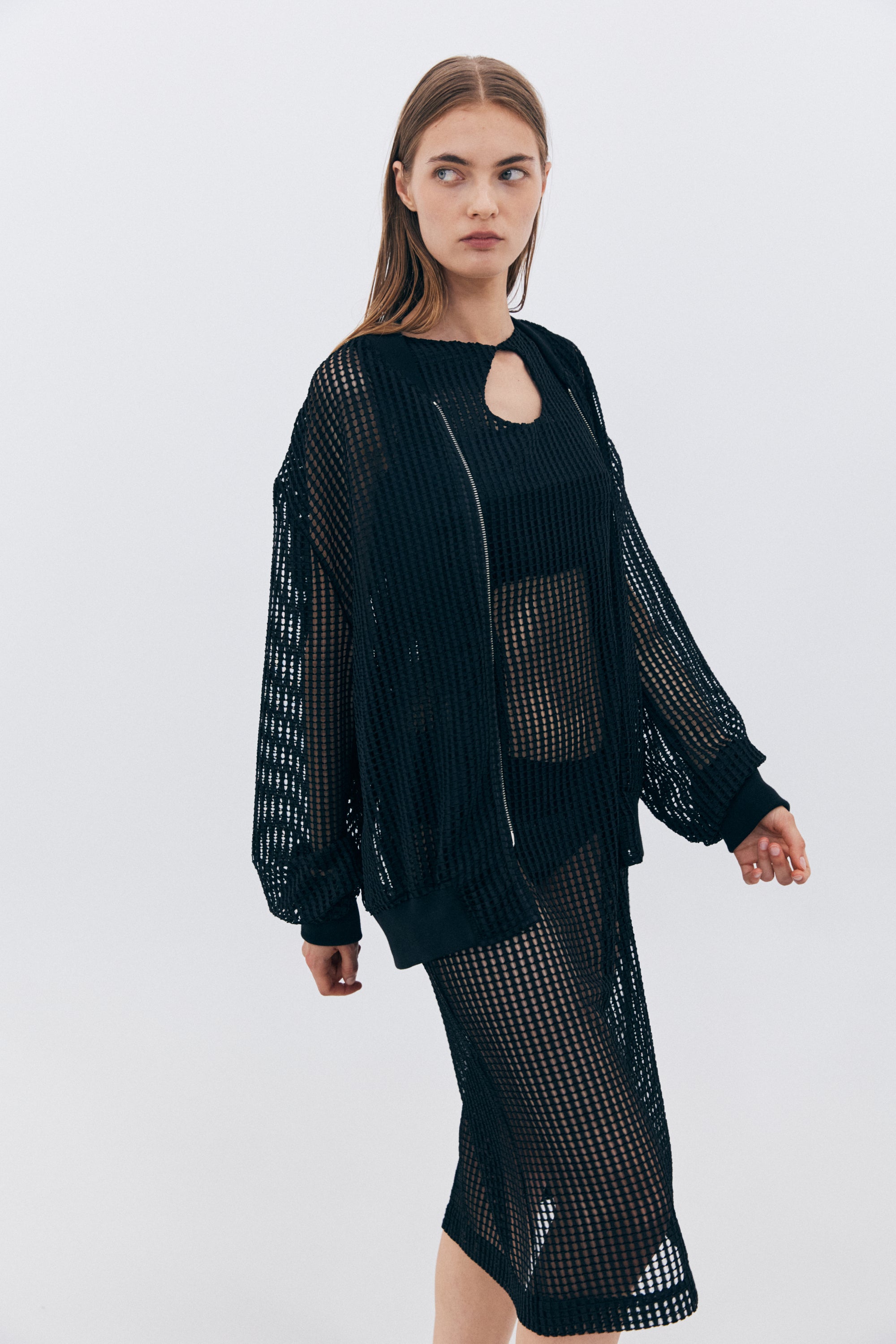MESH BLOUSON_BLACK