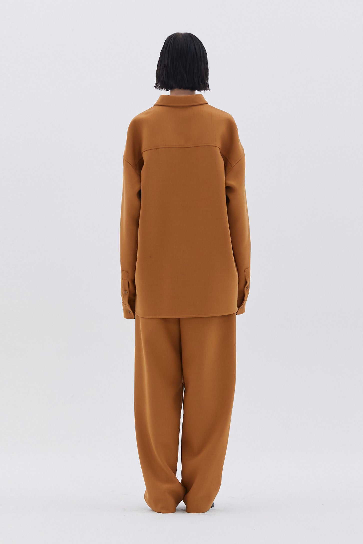 ORANGE WOOL BLENDED TROUSER_ORANGE